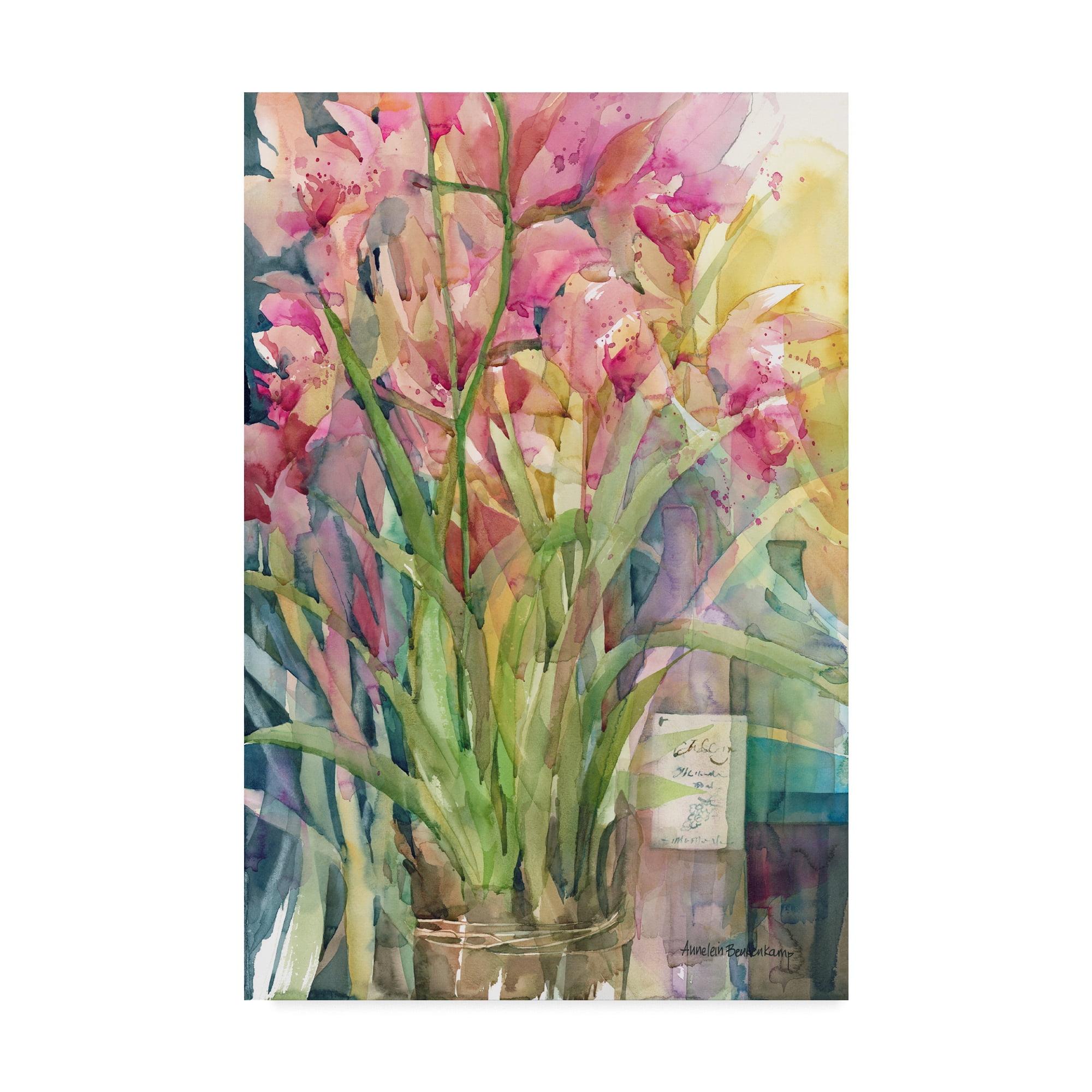 Annelein Beukenkamp Orchid Gathering Pink Floral Canvas Art