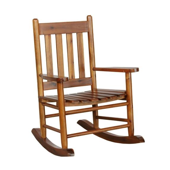Annie Solid Wood Slat Back Youth Rocking Accent Chair Golden Brown - Coaster: For Children's Bedroom or Patio