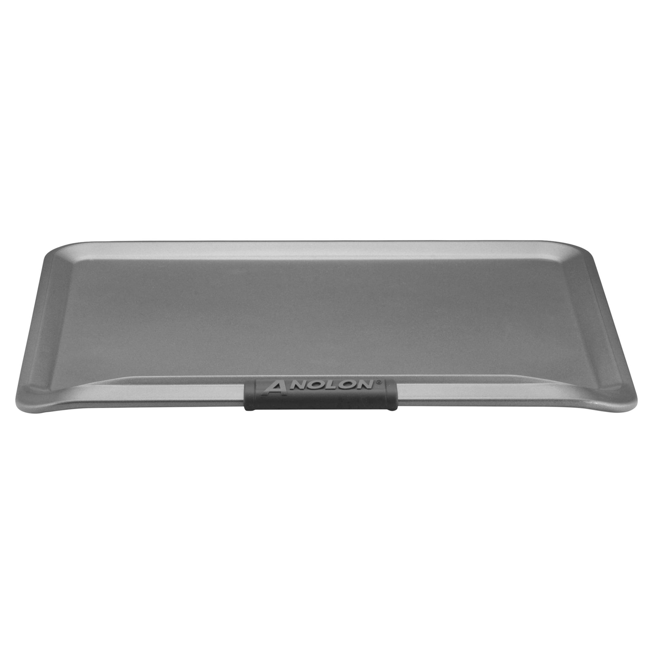 Anolon Advanced Bakeware 14" x 16" Nonstick Cookie Sheet with Silicone Grips Gray: Even-Heating, Soft-Grip, Steel