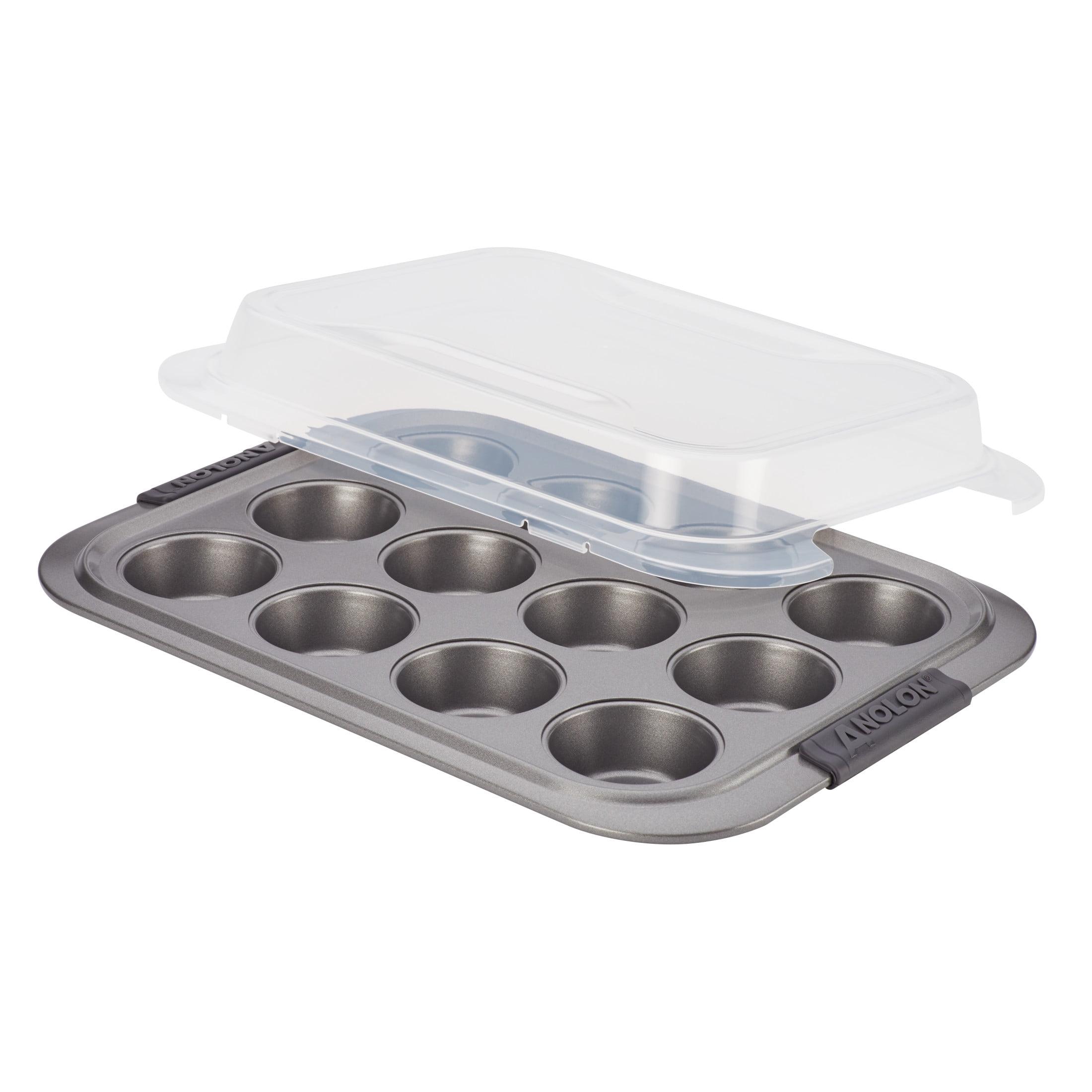 Graphite Nonstick 12-Cup Muffin Pan with Lid