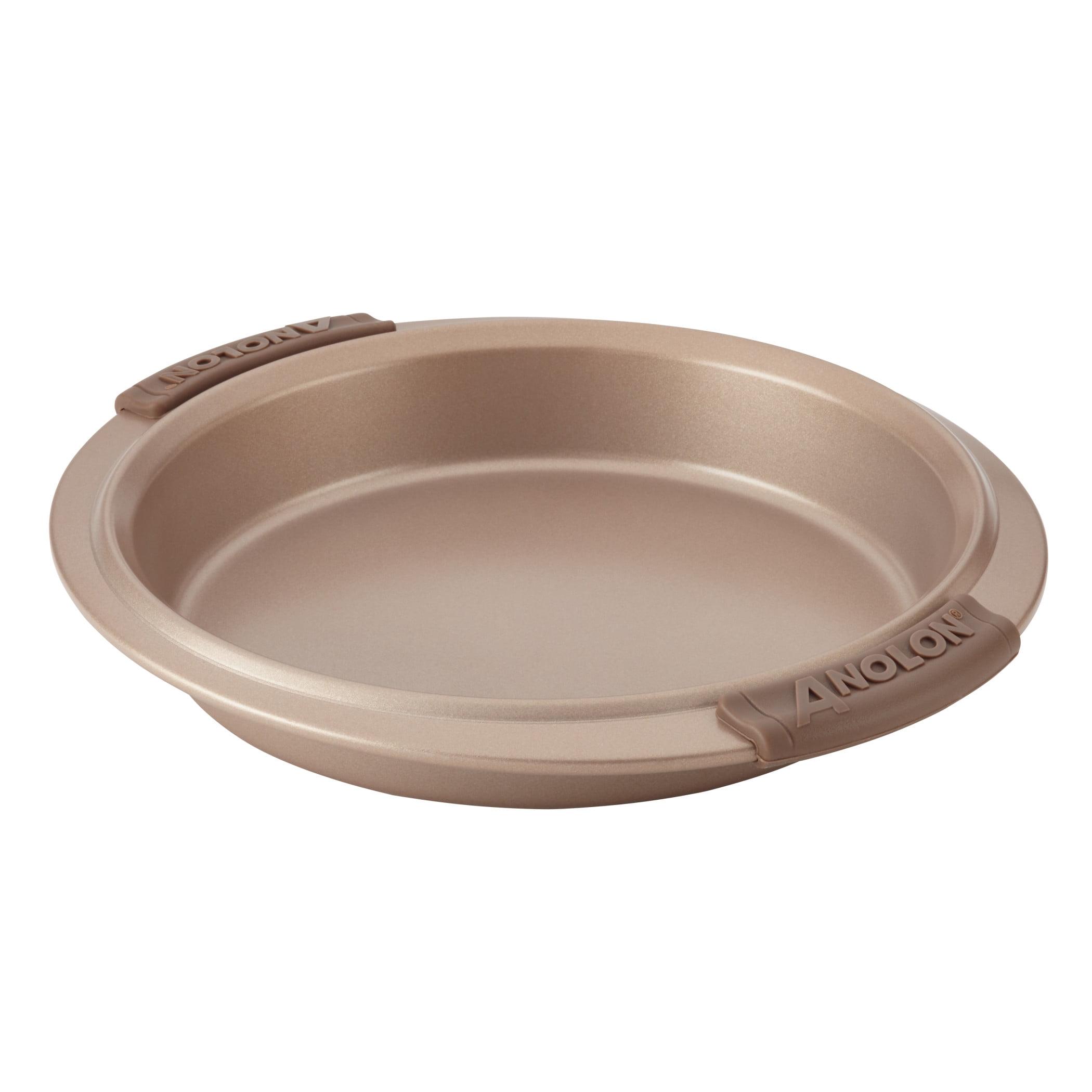 Bronze Nonstick Round Cake Pan with Silicone Grips, 9-Inch