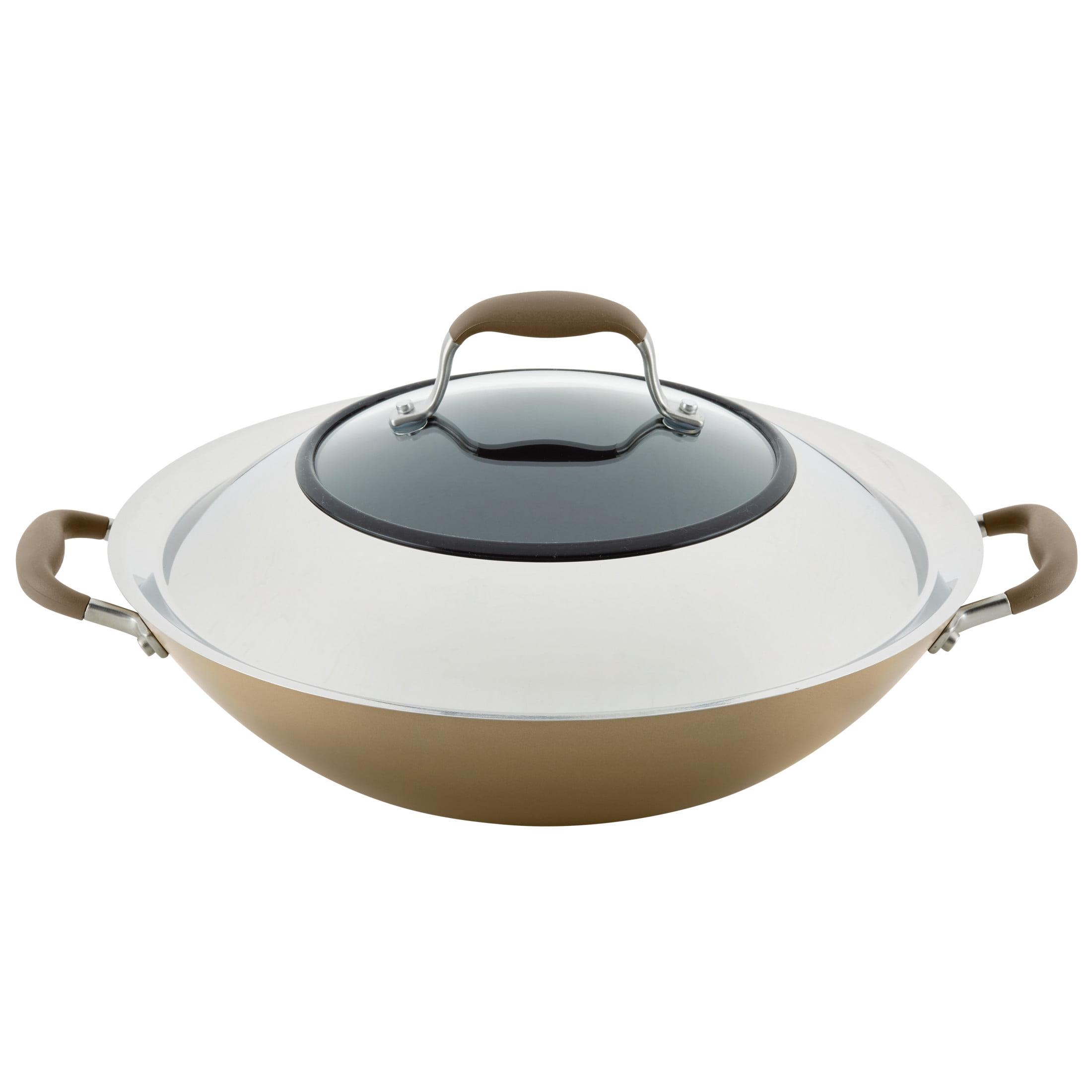 Anolon Advanced Home 14 inch Nonstick Wok with Side Handles and Lid, Bronze