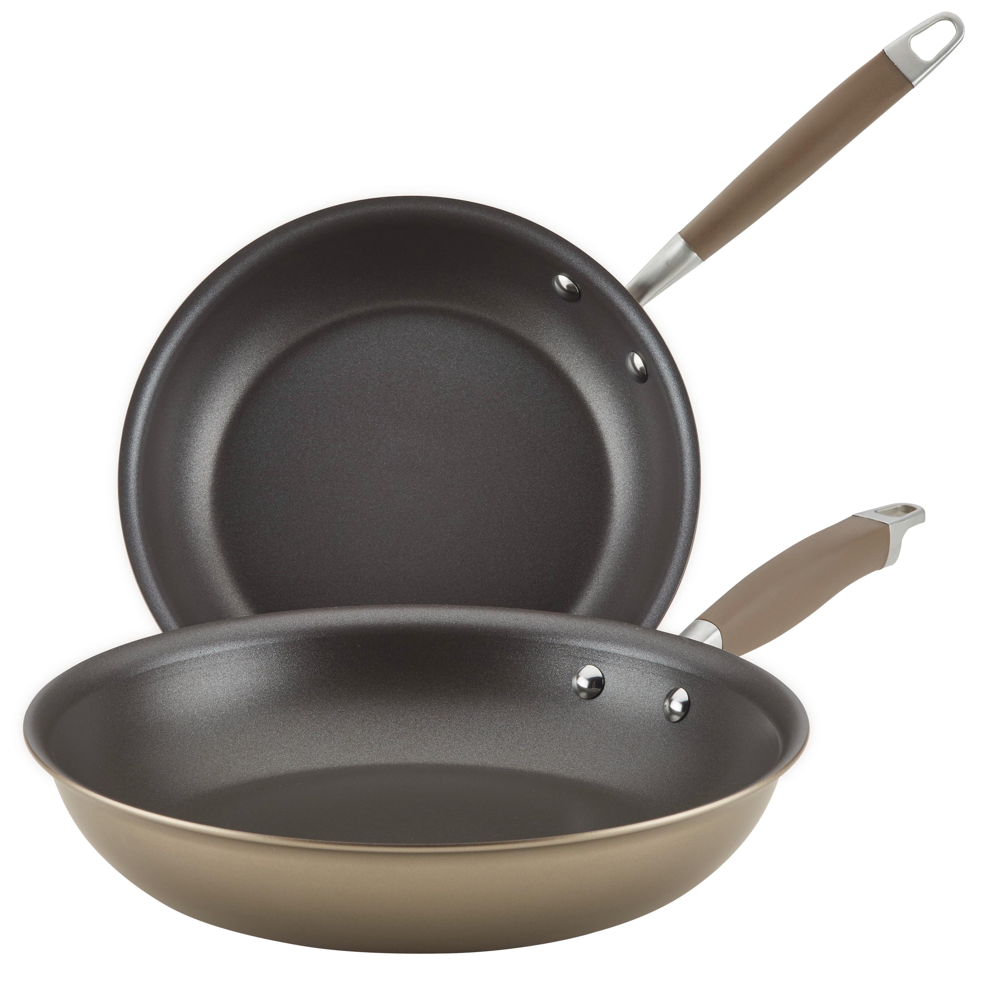 Anolon Advanced Home 10.25" & 12.75" Open Fry Pans Bronze: Nonstick Skillet, Hard Anodized, Oven-Safe, Gas & Electric Compatible