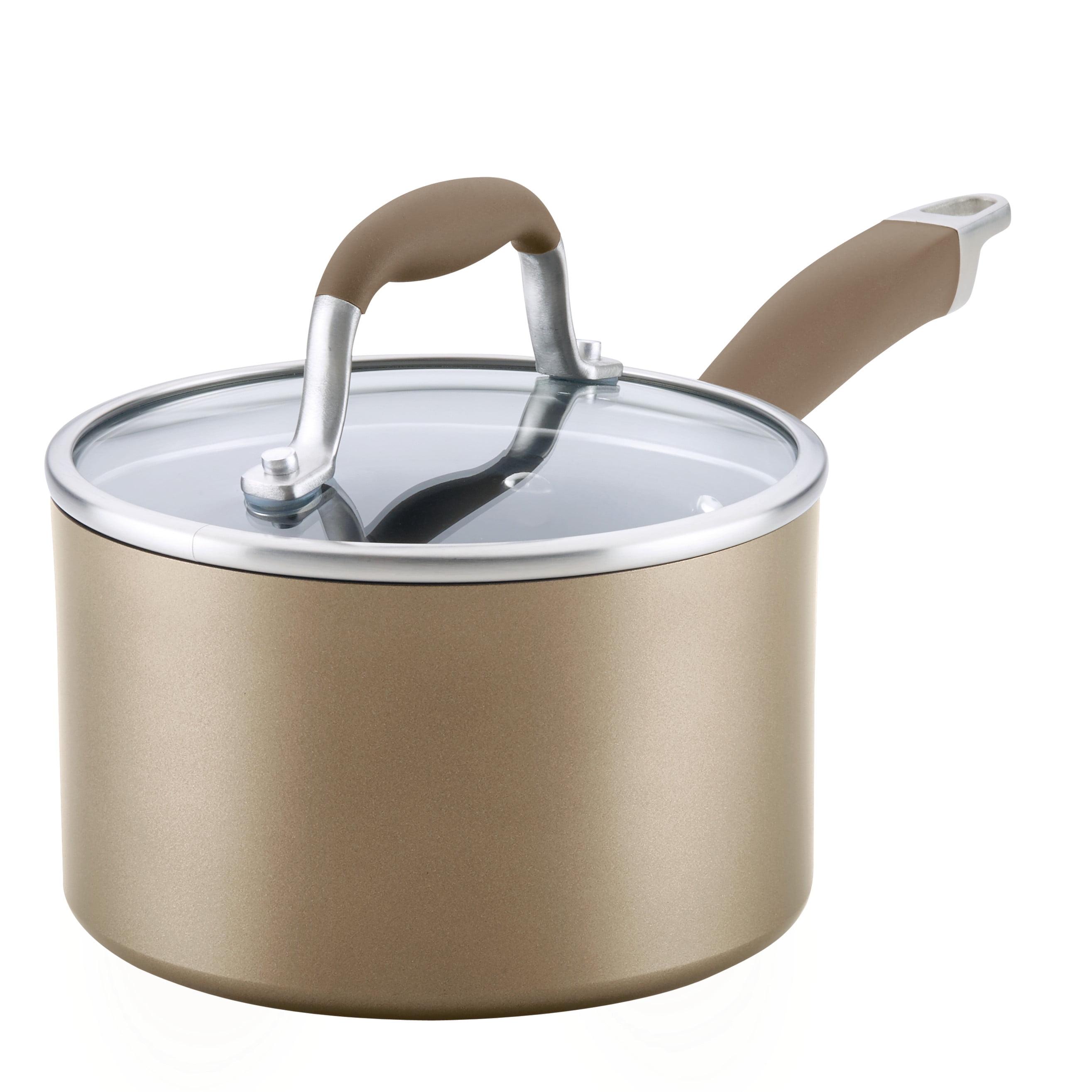 Anolon Advanced Home Hard Anodized Nonstick Saucepan With Lid, 2 Quart, Bronze