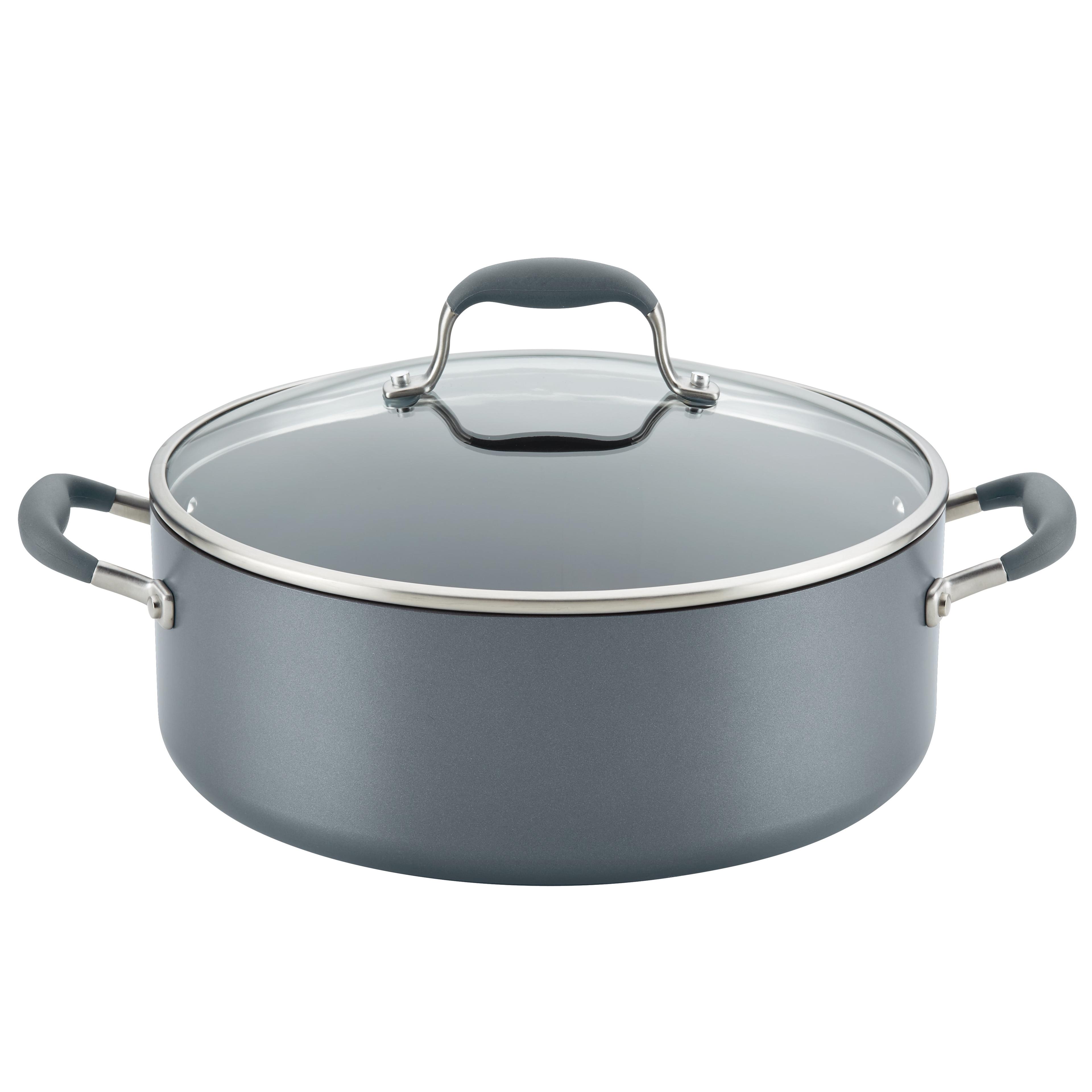 Anolon Advanced Home 7.5qt Covered Wide Stockpot Moonstone: Nonstick, Hard Anodized Aluminum, Oven-Safe, Stainless Steel Handle