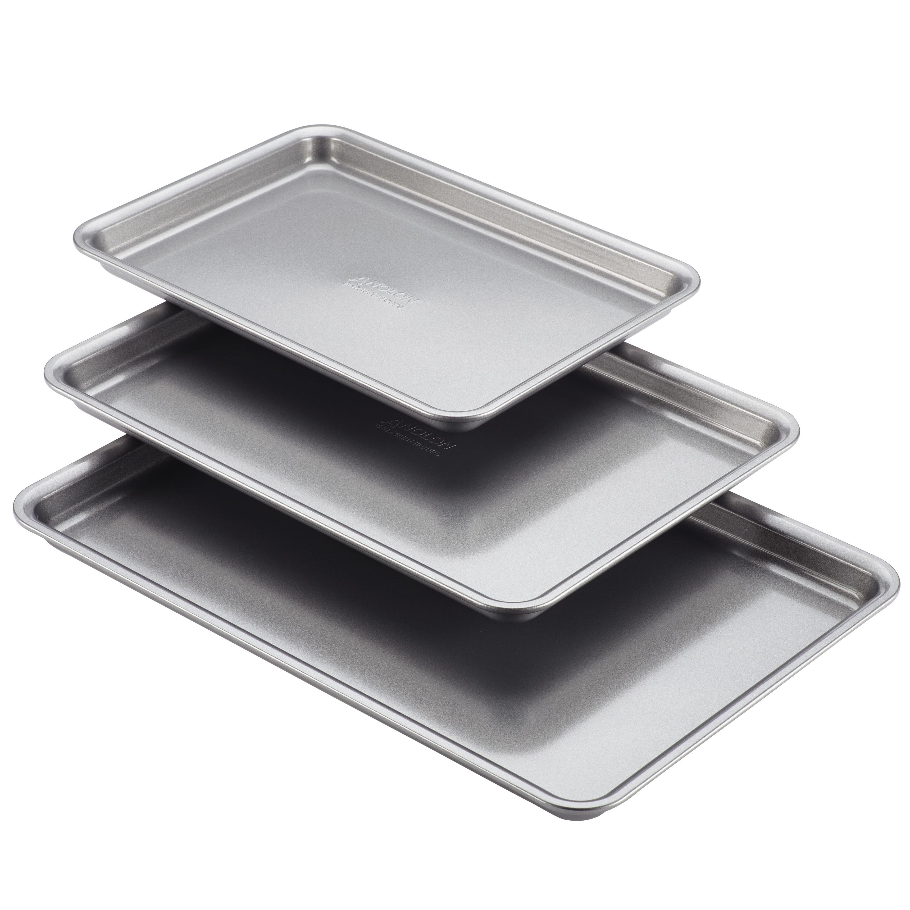 Anolon Nonstick Bakeware 3 Piece Cookie Pan Set, Graphite