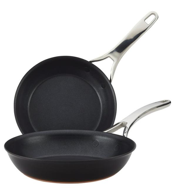 Anolon Nouvelle Copper Luxe 2 Pc Nonstick Frying Pan Set, Onyx