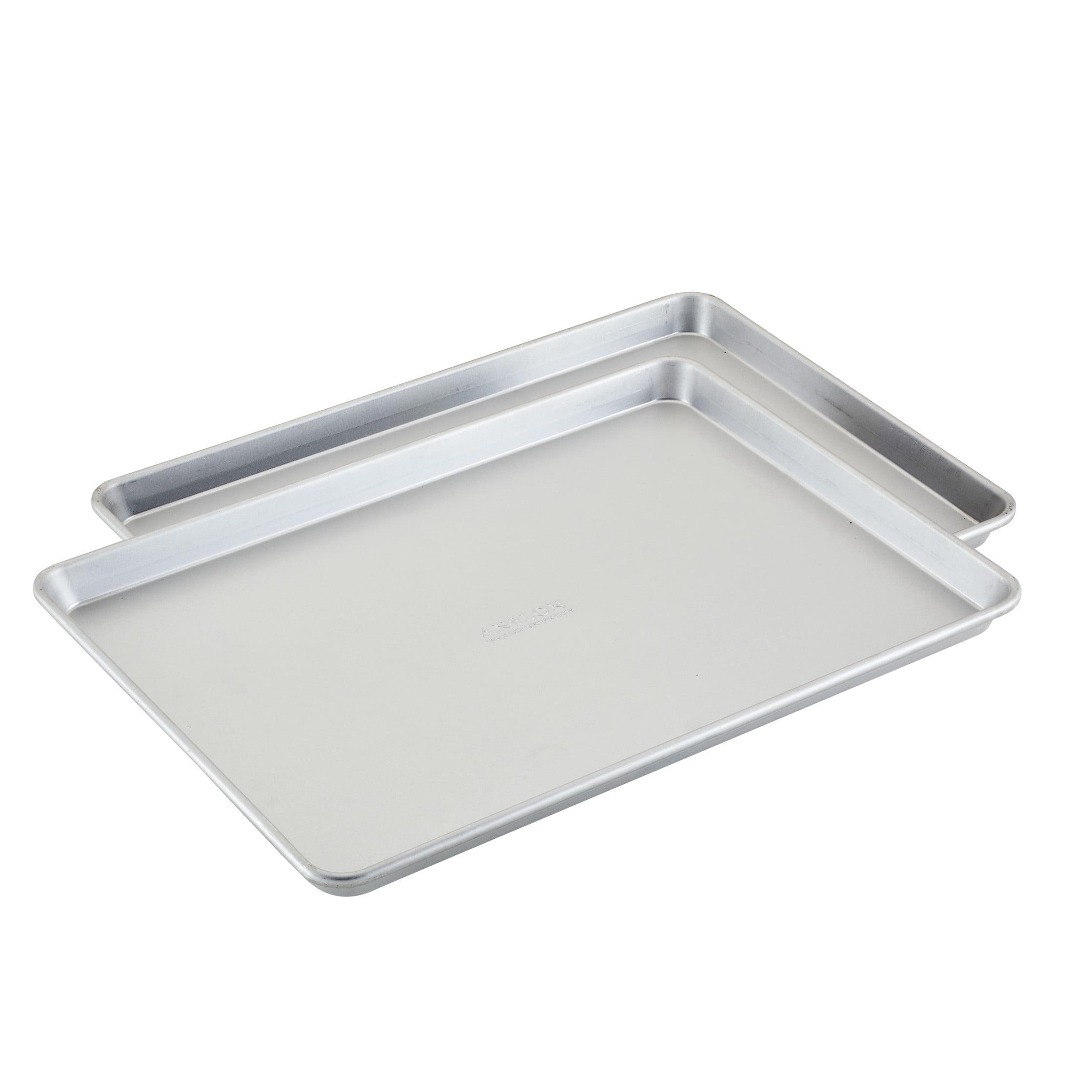 Silver Aluminum 2-Piece Half Sheet Baking Pan Set