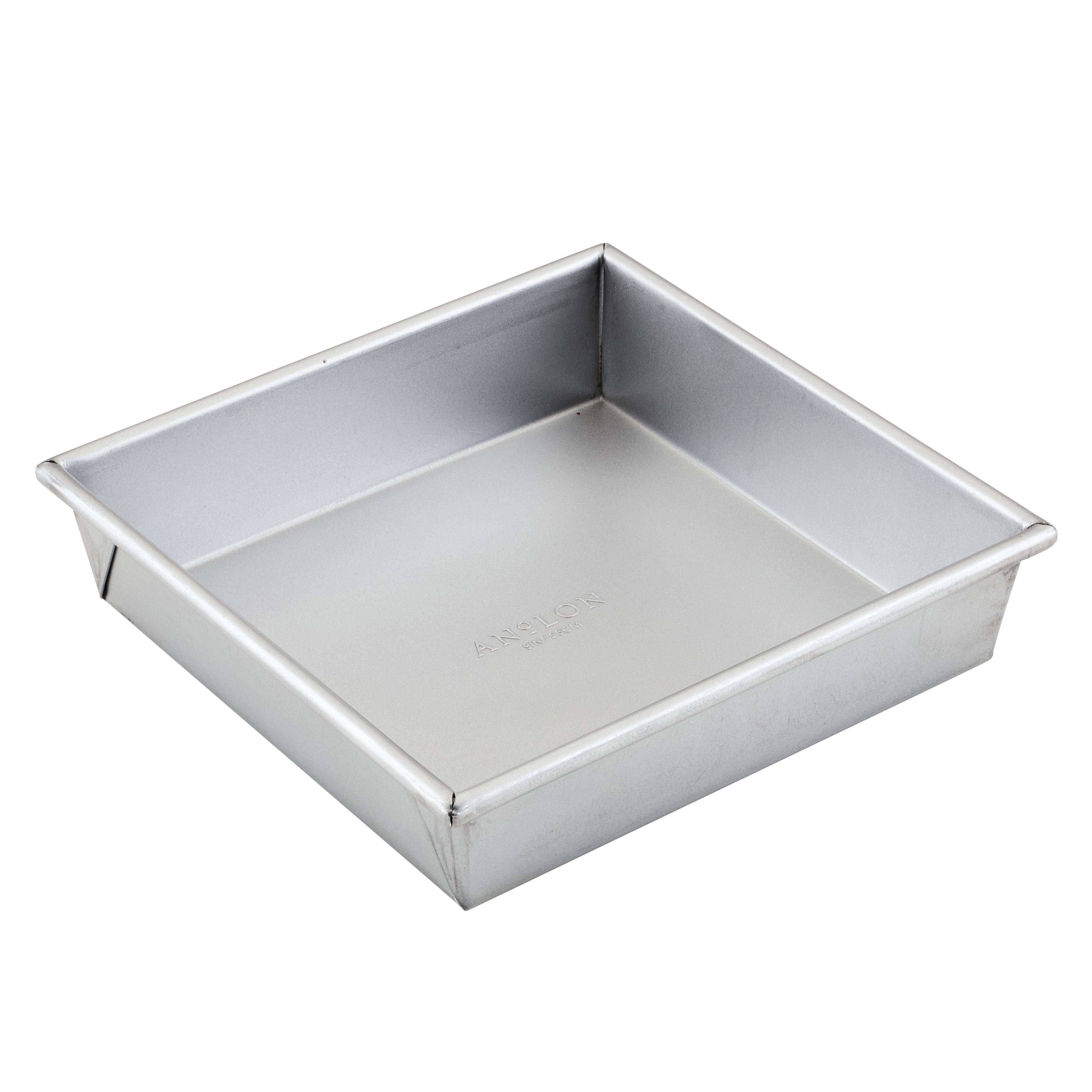 Anolon Pro-Bake Bakeware Aluminized Steel Square Cake Pan, 9 Inch, Silver