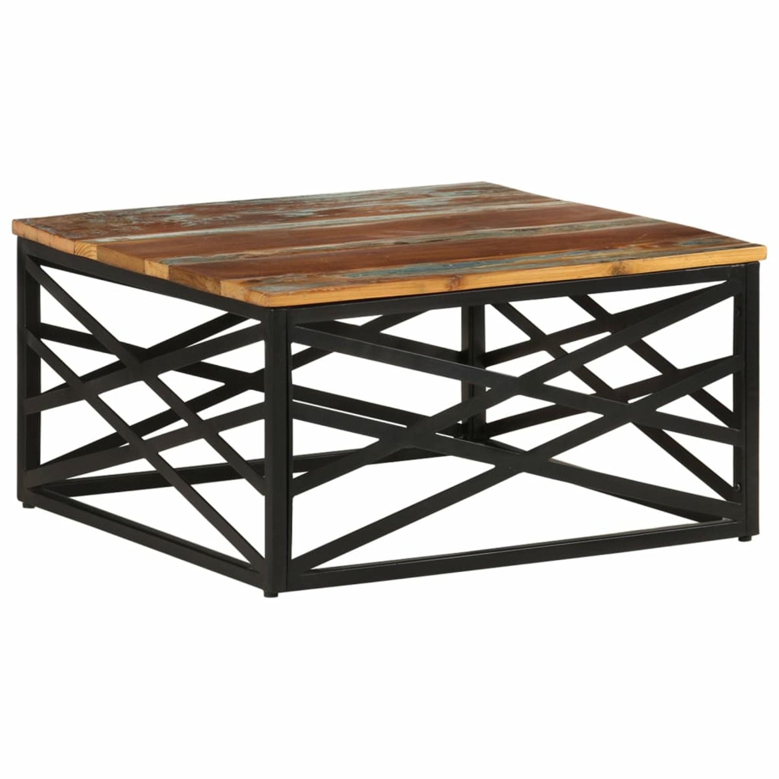 Eco-Friendly Industrial Square Coffee Table with Steel Legs