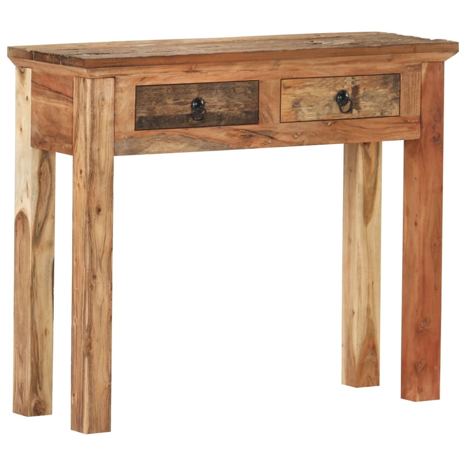 Rustic Charm Acacia and Reclaimed Wood Console Table with Storage