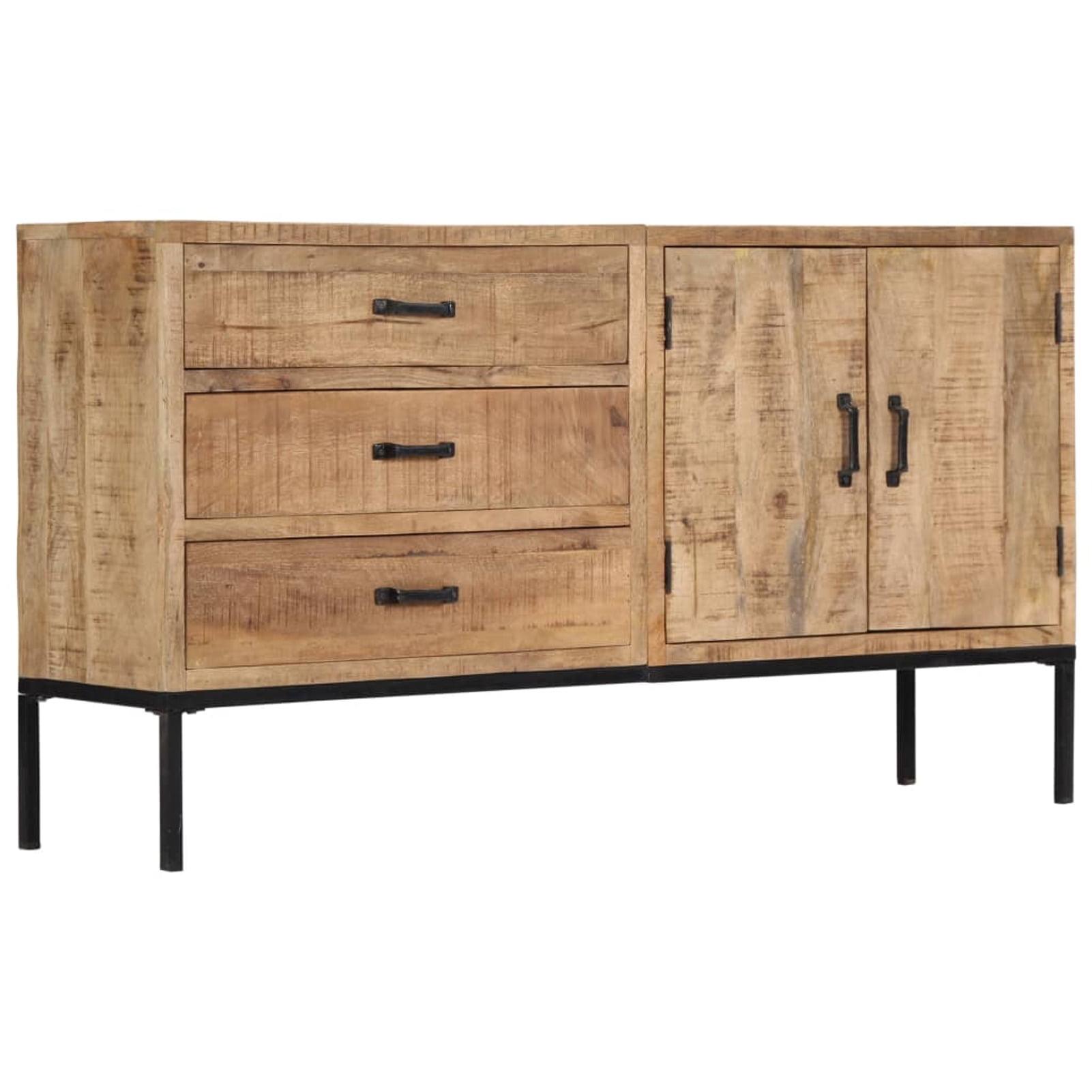 Elegant Charm Solid Mango Wood Sideboard with Ample Storage