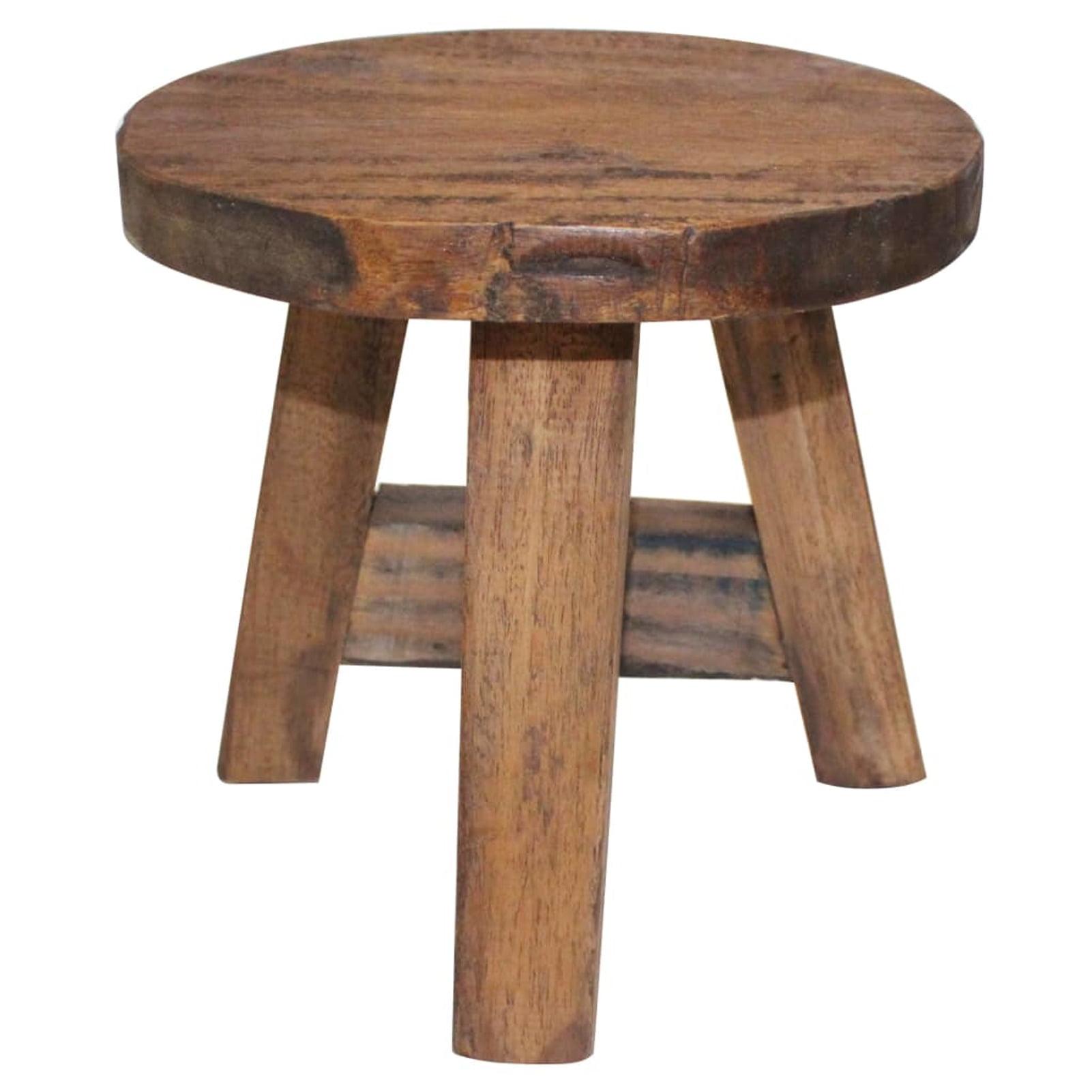 Authentic Reclaimed Wood Handcrafted Stool 7.9" x 9.1"