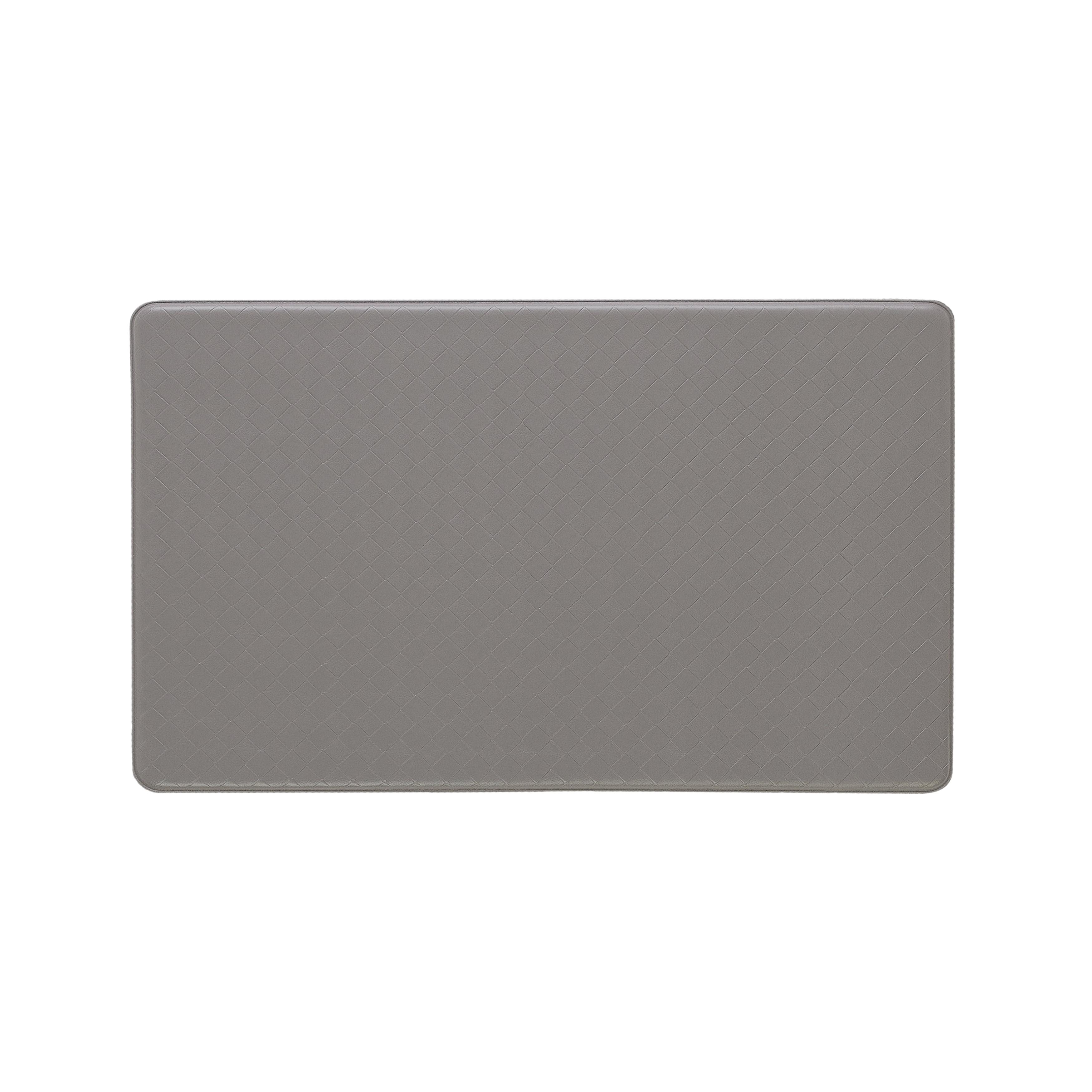 Gray Foam Anti-Fatigue Kitchen Mat with Basketweave Pattern, 17.5 x 32 in