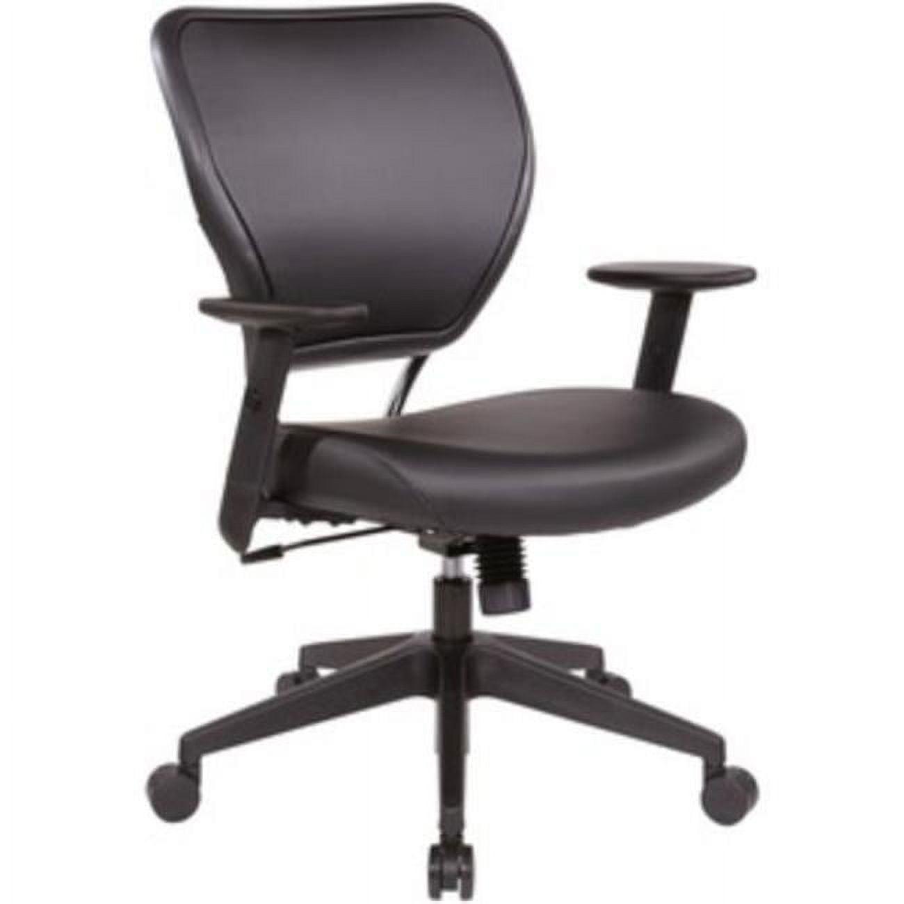 Dillon Black Vinyl Swivel Executive Chair with Adjustable Arms