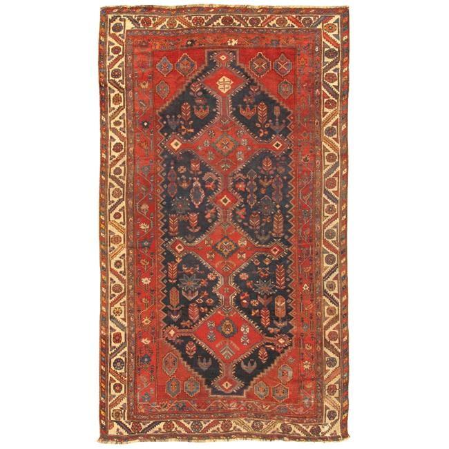 Pasargad Home Antique Azerbaijan Rust Lamb's Wool Area Rug  6' 7" X 11' 3"