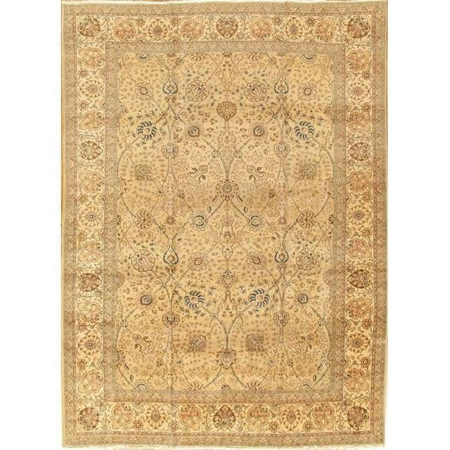 Pasargad Antique One-of-a-Kind Rectangle 9'6" X 13'5" 1910s Wool Area Rug in Beige/Peach