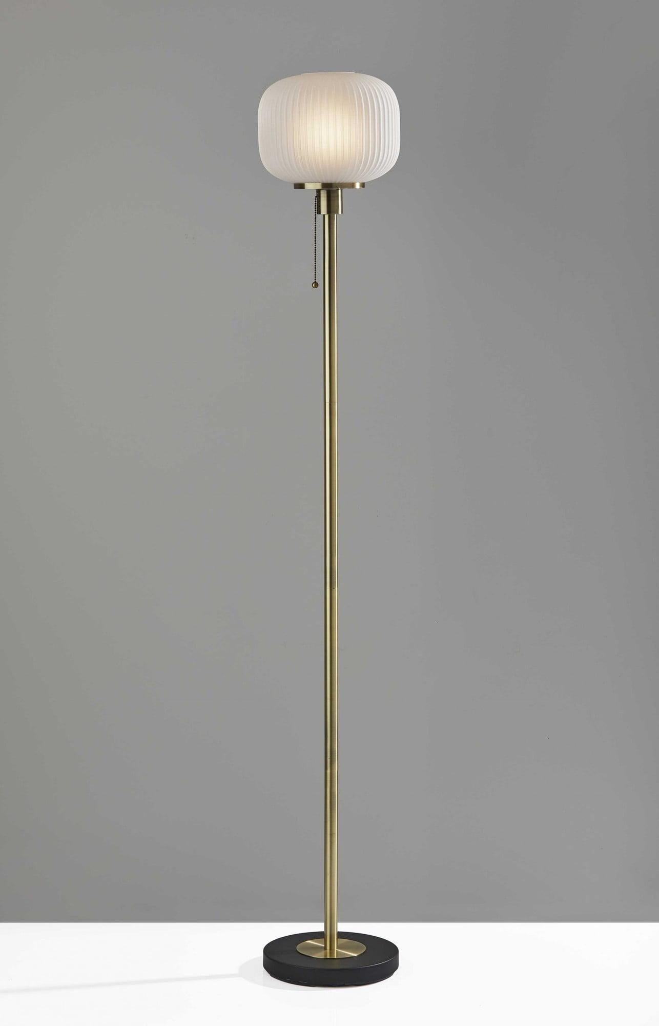 Nausica Ribbed Glass Floor Lamp (58")