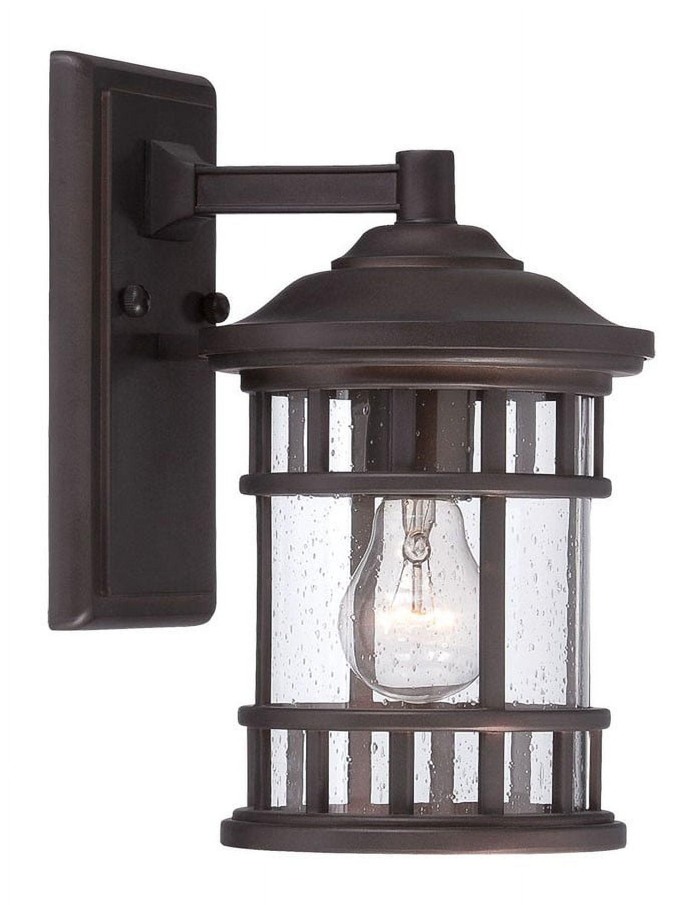 Antique Bronze Cylinder Outdoor Wall Light with Glass Panels