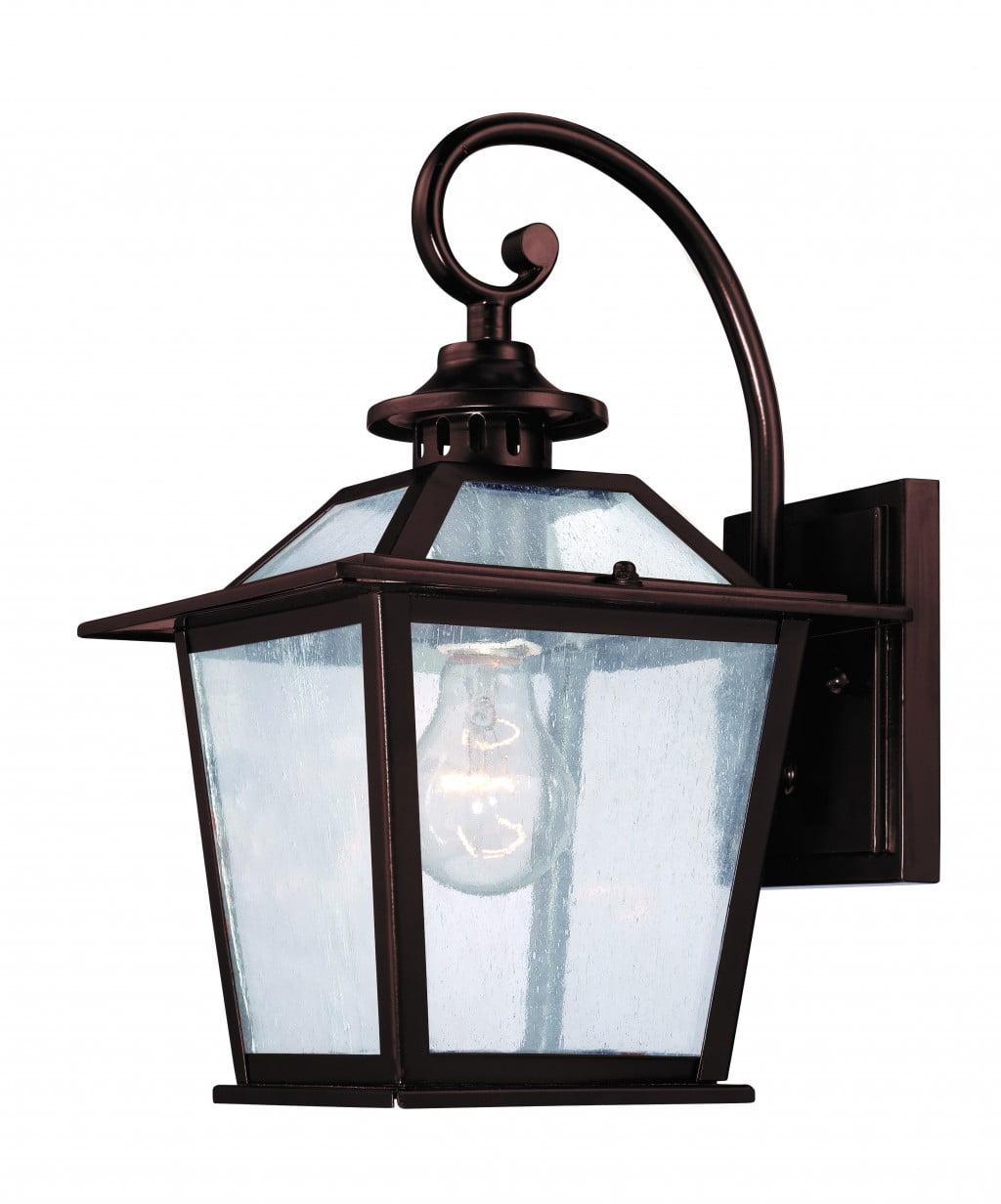 Antique Bronze Terrarium Outdoor Wall Light with Frosted Glass