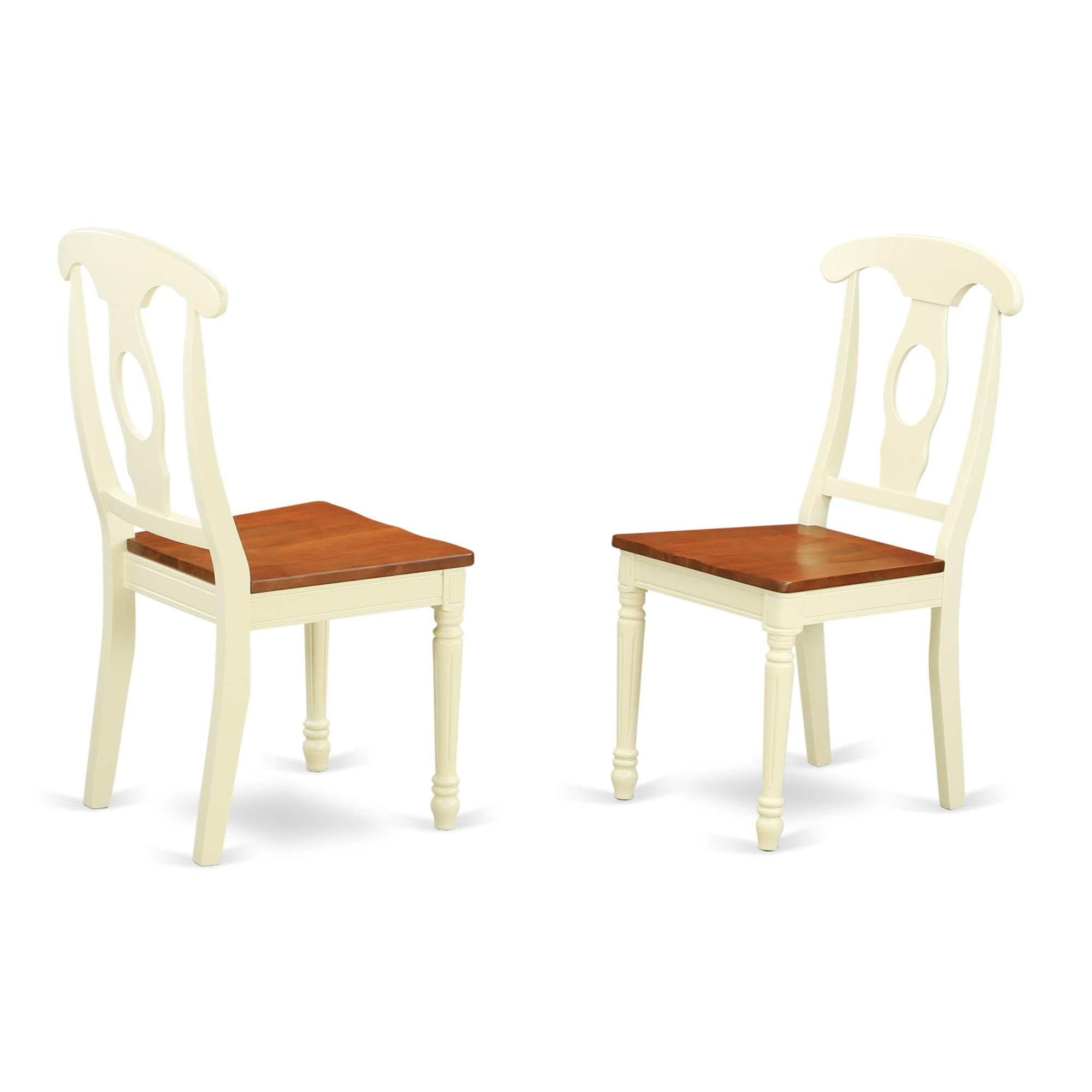 Charming Buttermilk & Cherry Solid Wood Dining Chairs - Set of 2