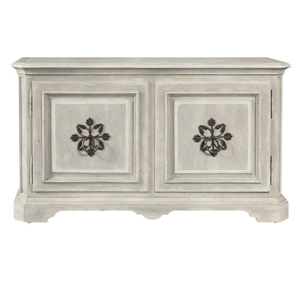 Antique White Maple Wood 2-Door Credenza