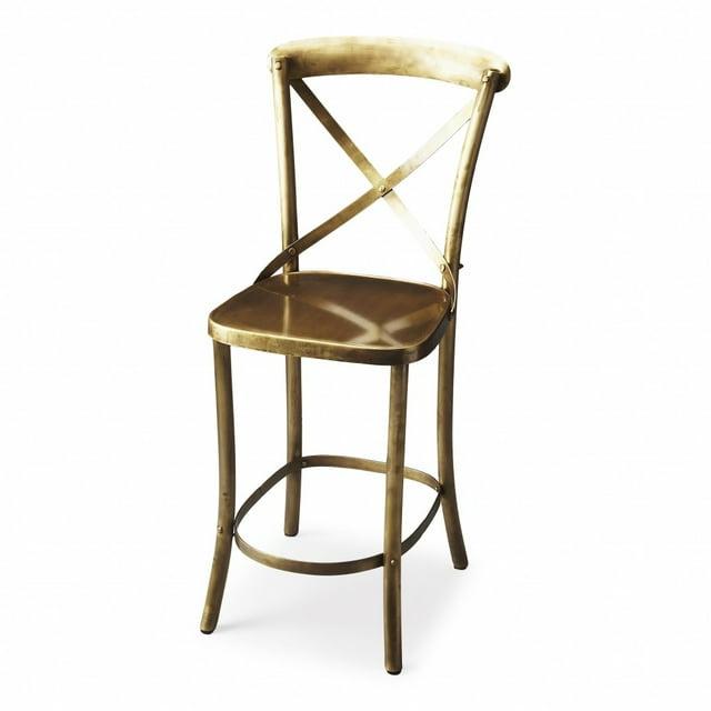 HomeRoots 24" Gold Iron Bar Chair