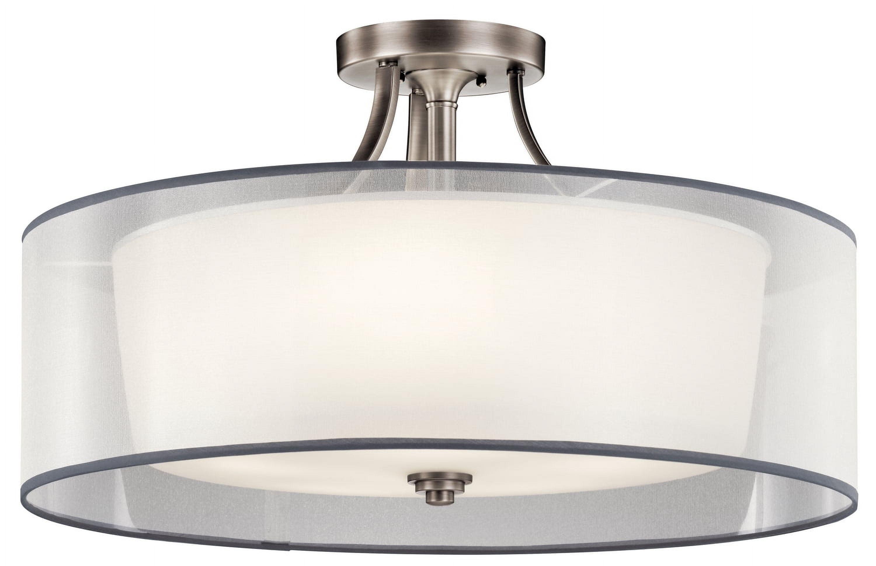 Antique Pewter Five Light Semi Flush Mount from the Lacey Collection