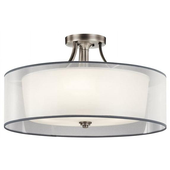 Antique Pewter Five Light Semi Flush Mount from the Lacey Collection