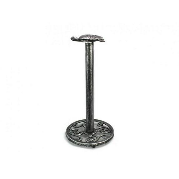 Antique Silver Cast Iron Sea Turtle Extra Toilet Paper Stand 13 in
