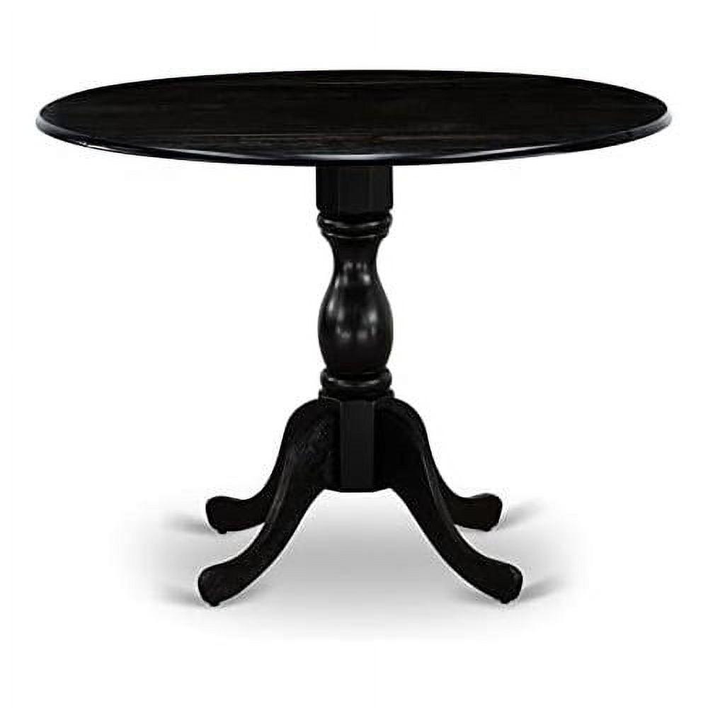 Modern Round Extendable Black and Wood Dining Table