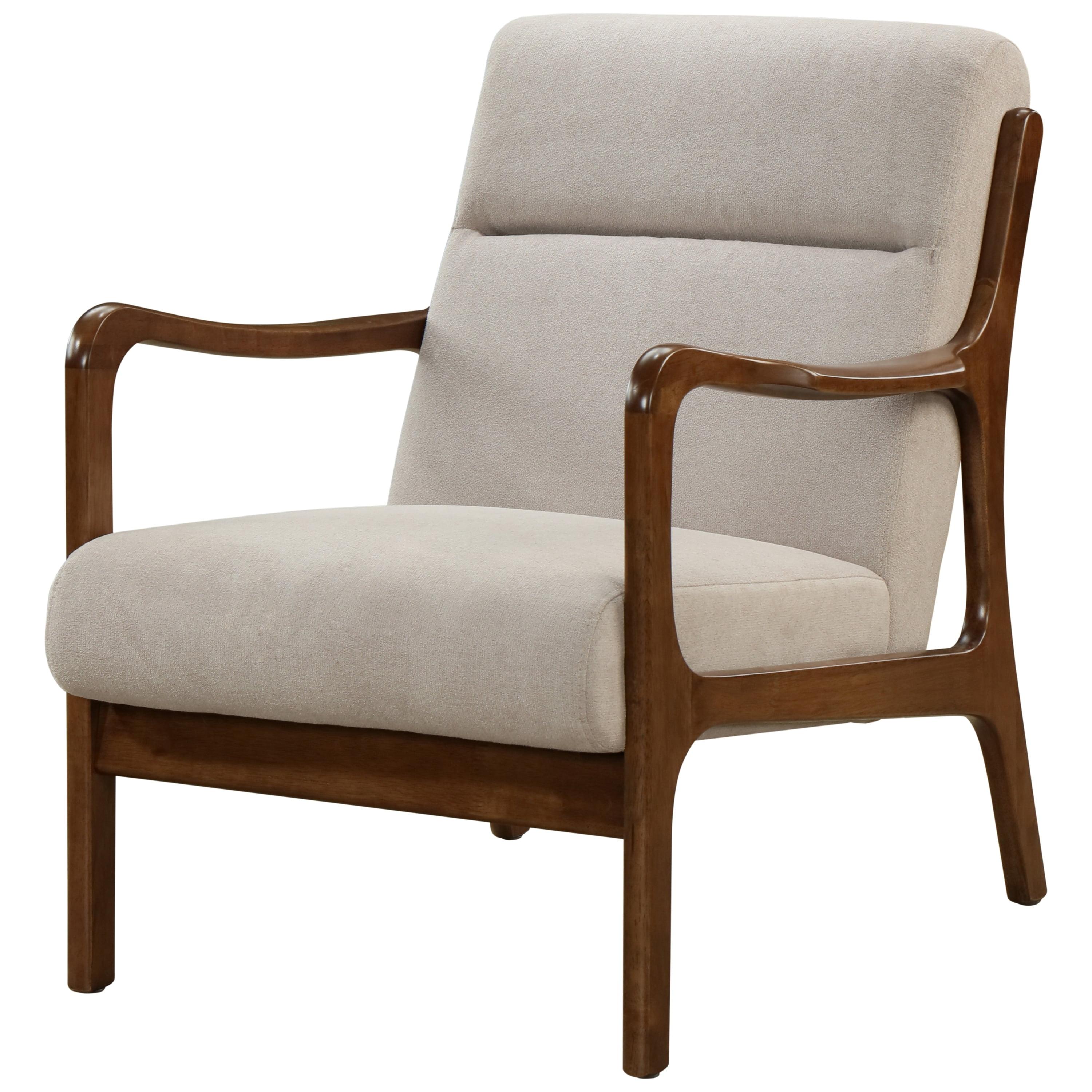 Anton Mid-Century Dark Walnut Armchair in Studio Light Brown