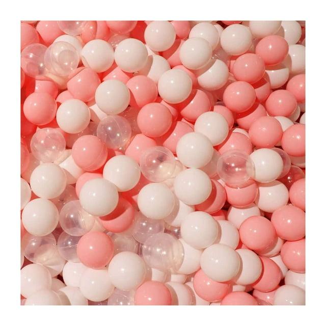 Anvazise 100Pcs Ball Pit Balls Thickened Eco-friendly Smooth Reusable Bite-resistant Hand-on Ability PE Material Macaron Color Pit Balls Kindergarten Toy