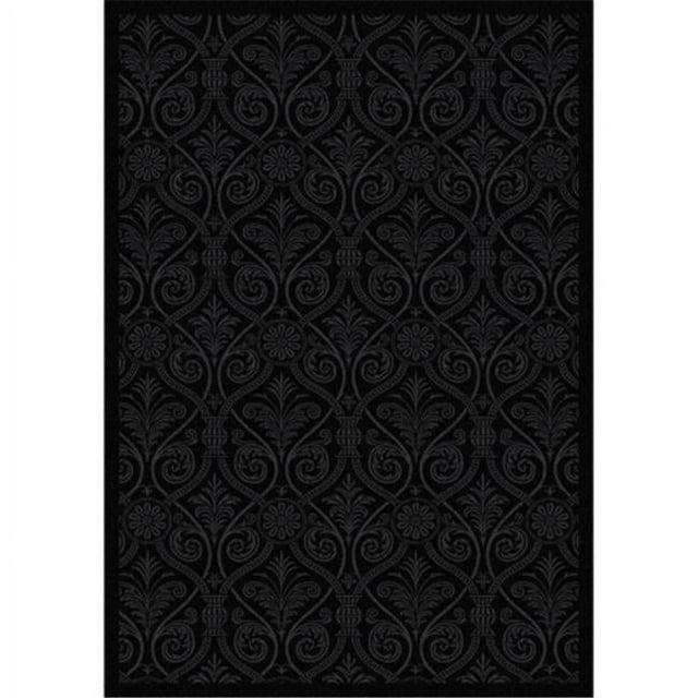Any Day Matinee Damascus Rectangle Theater Area Rugs  01 Black - 3 ft. 10 in. x 5 ft. 4 in.