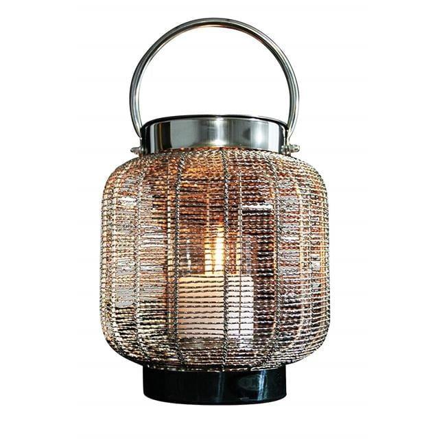 Stainless Steel Chrome Free-standing Gel Fire Pit Lantern