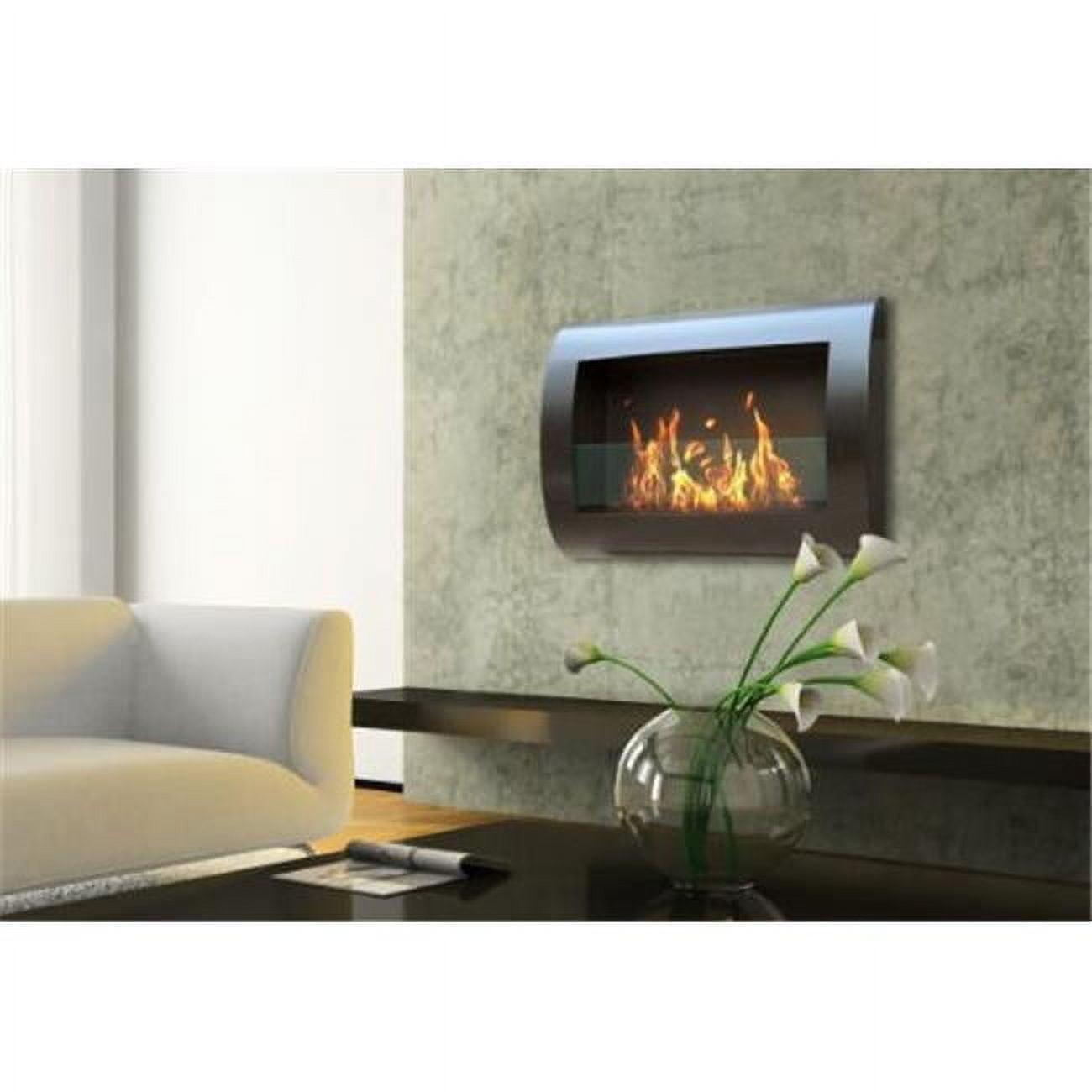 Chelsea Curved Black Gel Wall-Mounted Fireplace