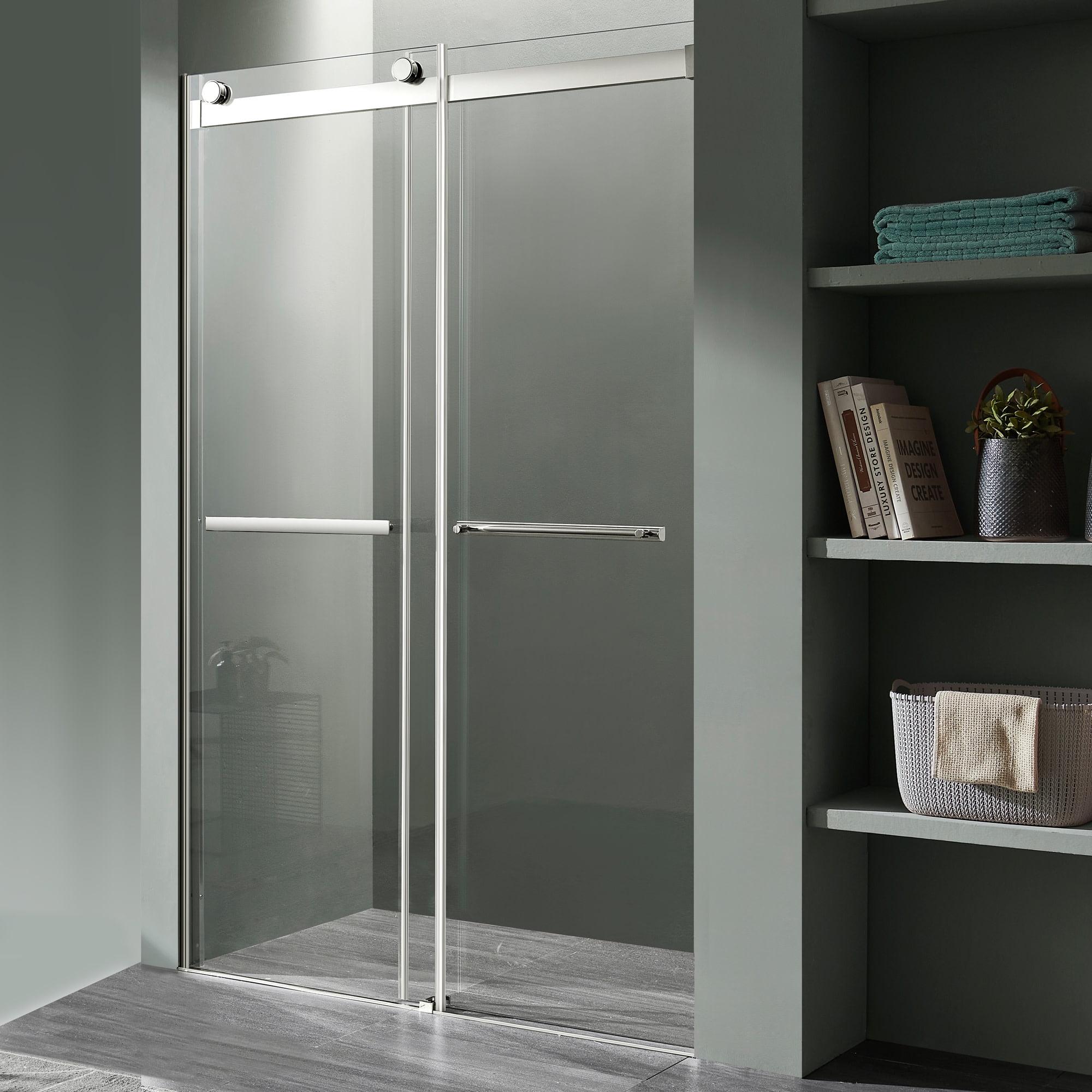 Kahn 48" W x 76" H Double Sliding Frameless Shower Door