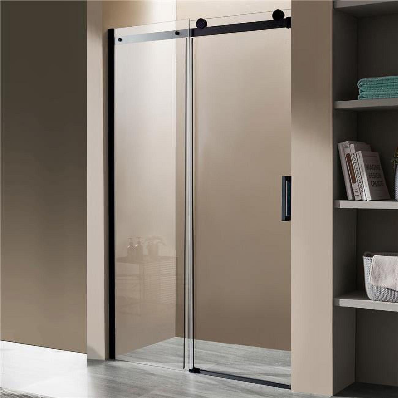 Rhodes 48" x 76" Frameless Sliding Shower Door in Matte Black