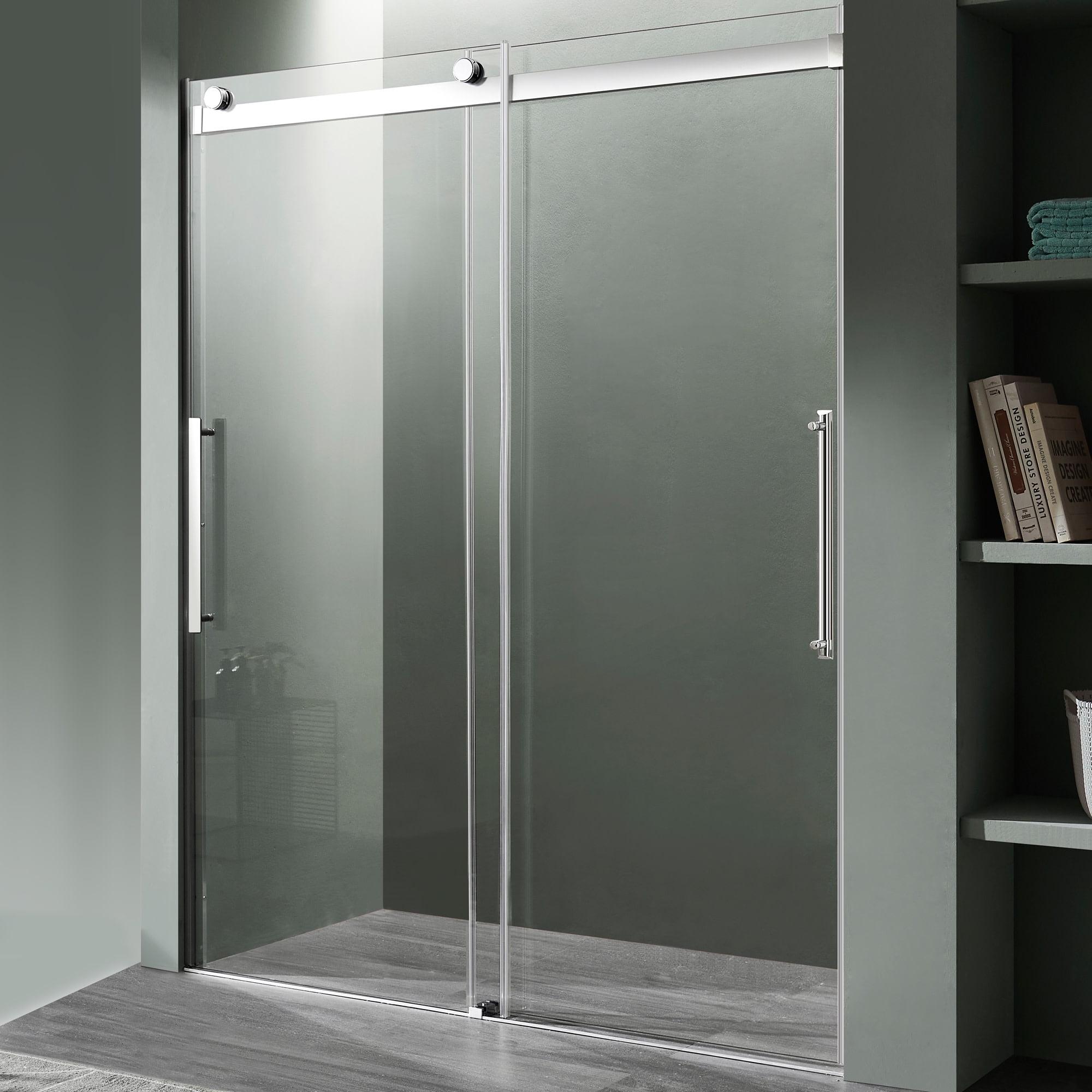 Stellar Series 48 x 76 Polished Chrome Frameless Sliding Shower Door