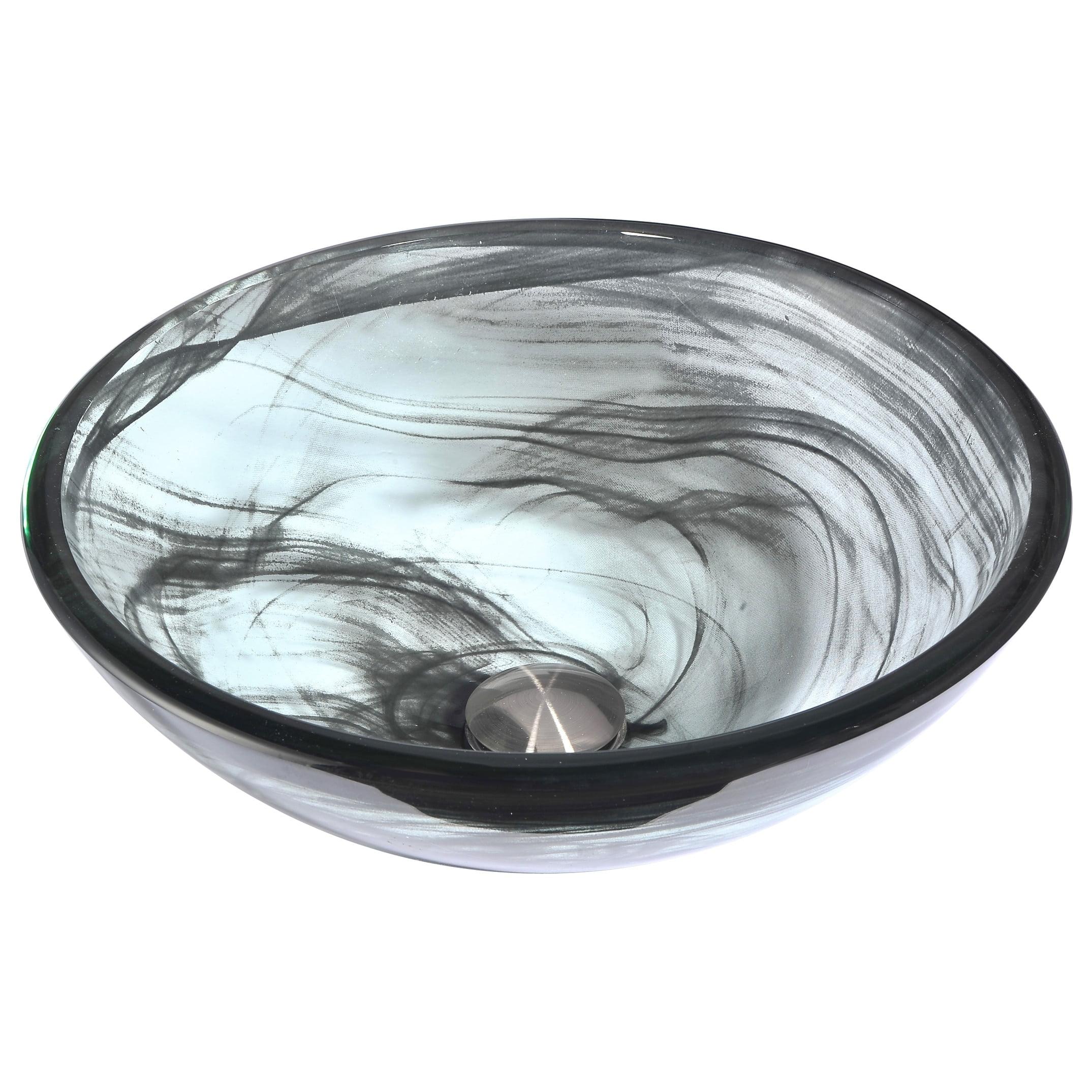 Smoky Green Tempered Glass Circular Vessel Sink