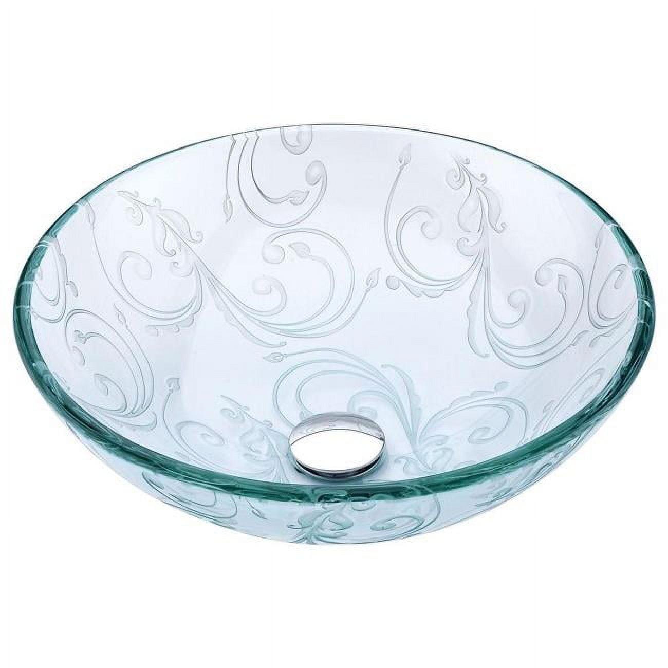 ANZZI Vieno 16.5'' Clear Tempered Glass Circular Bathroom Sink