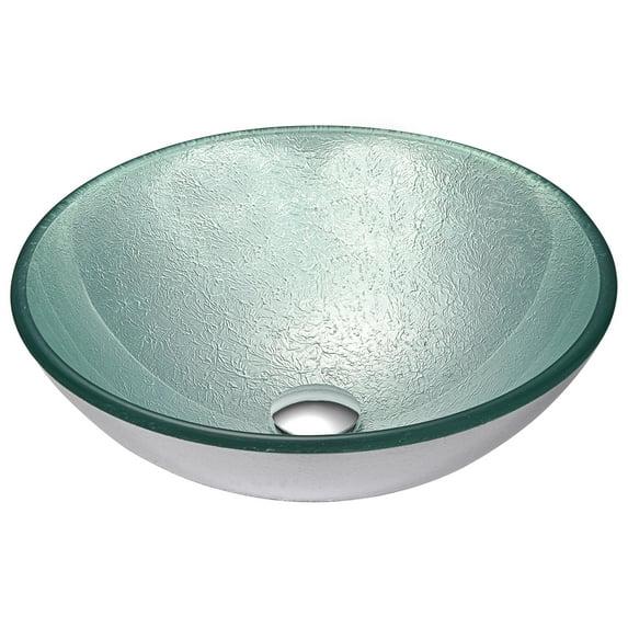 ANZZI Spirito Silver/Green Circular Vessel Bathroom Sink LS-AZ055