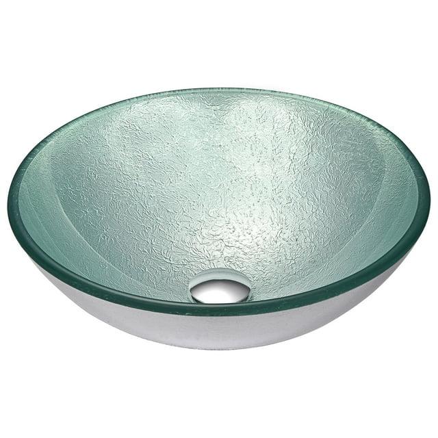 Spirito Silver/Green Circular Vessel Bathroom Sink