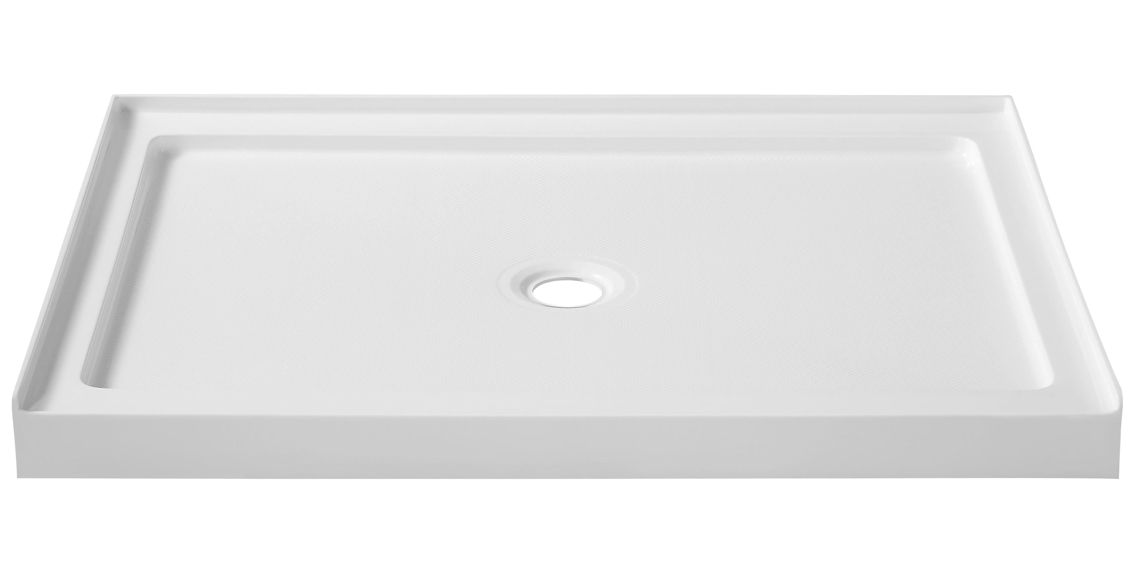 Gloss White Acrylic and Fiberglass Shower Base, 36 x 48 in