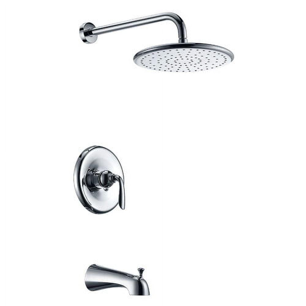 Polished Chrome Wall Mounted Rain Showerhead and Faucet Set