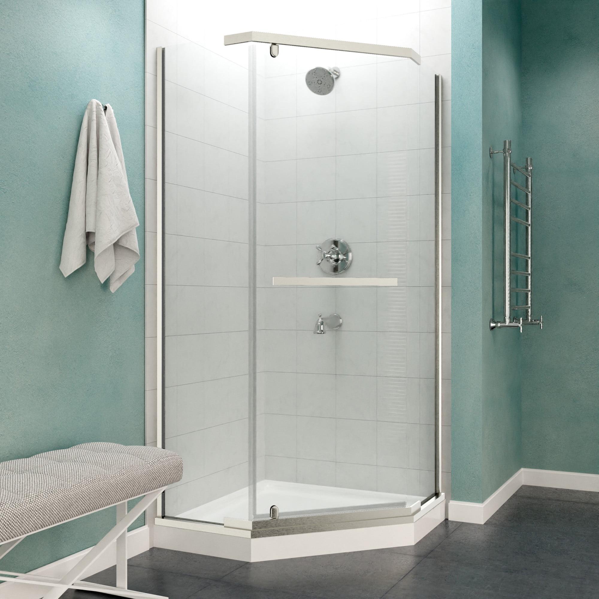 Castle Series 49" x 72" Brushed Nickel Semi-Frameless Shower Door