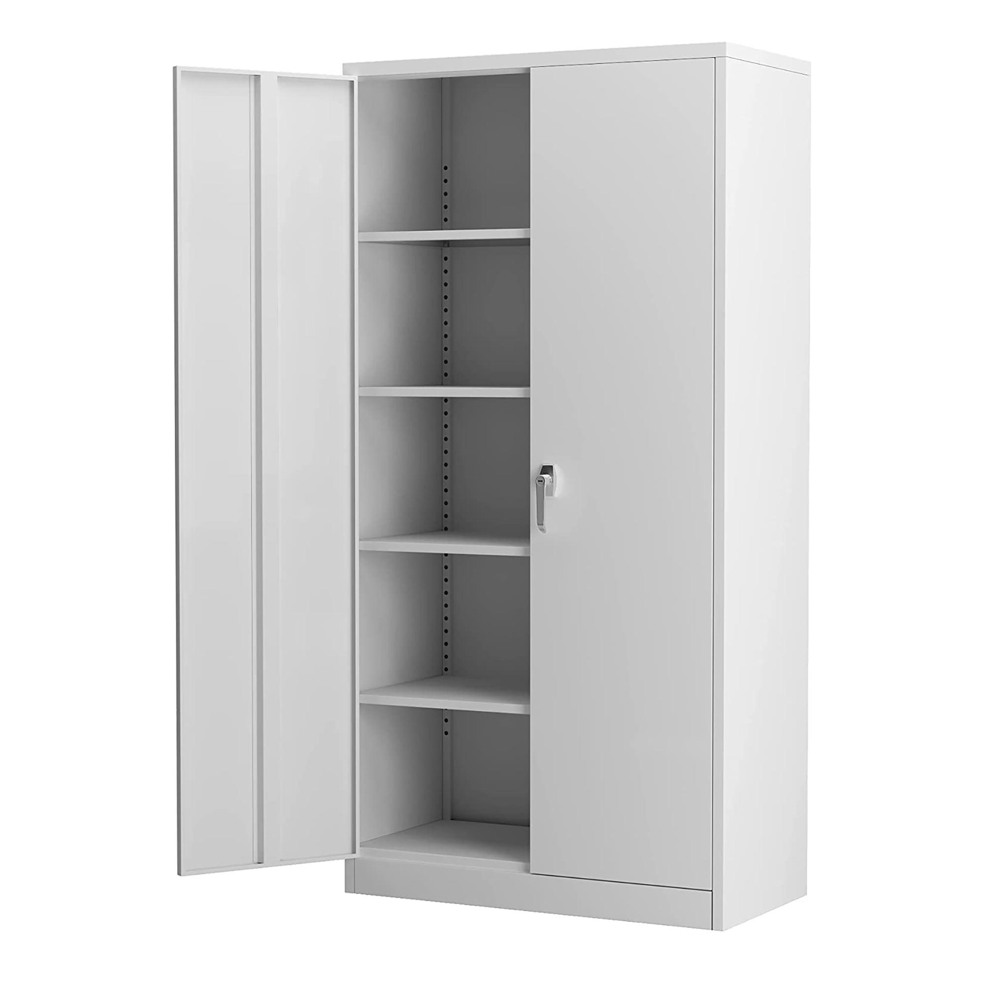 Aobabo 72 Inch Locking Storage Cabinet w/ Adjustable Shelves, Gray