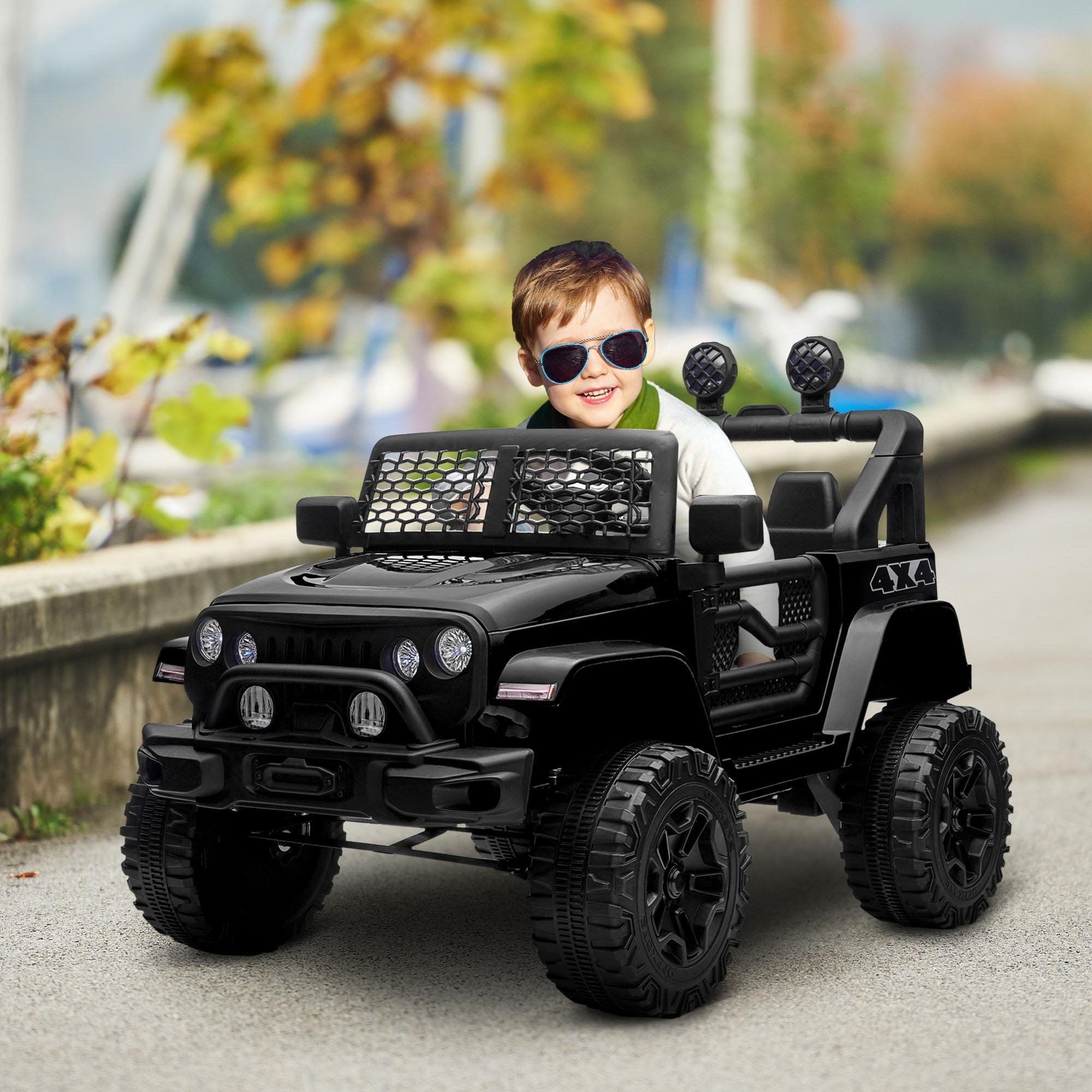 Black 12V Kids Ride-On All-Terrain Truck with Remote Control