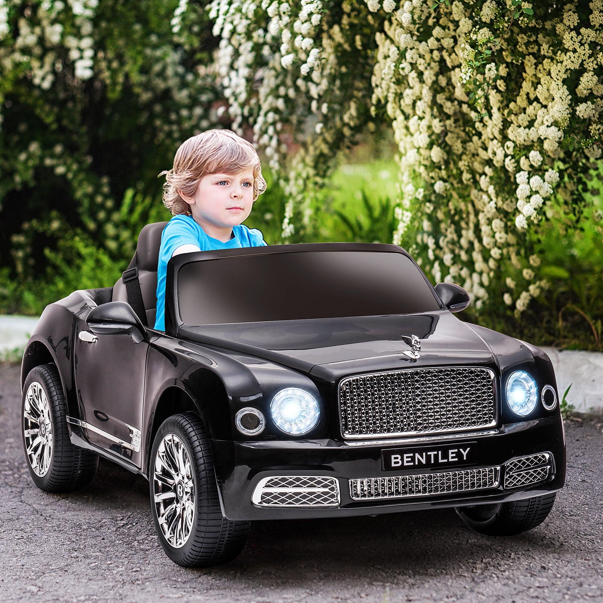 Aosom Bentley 12V Ride on Car with Remote Control, Battery Powered Car with Sound, LED Lights, MP3, Horn, Music, 2 Motors, for 37-72 Months, Black
