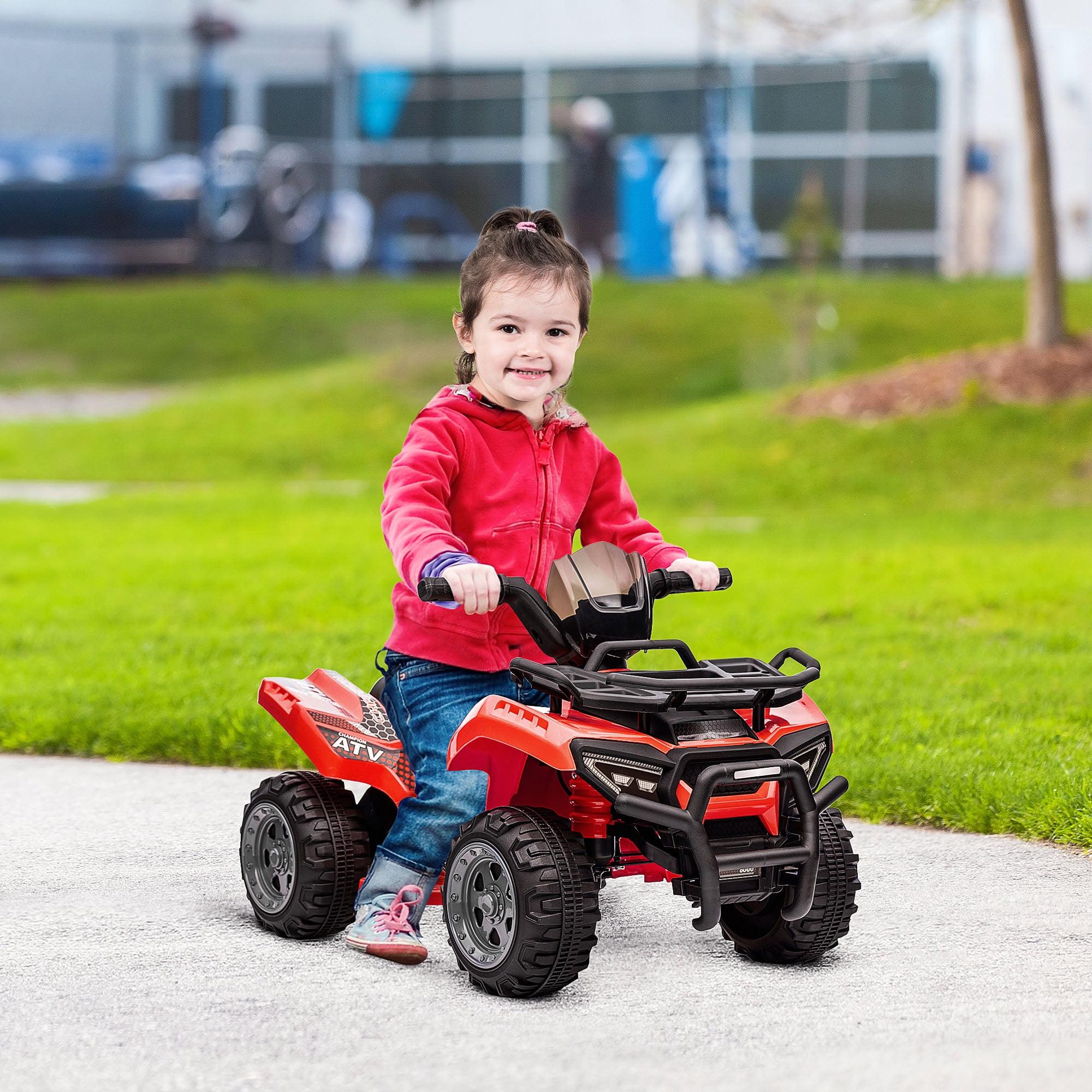 Red 6-Volt Electric Kids Quad ATV with Songs